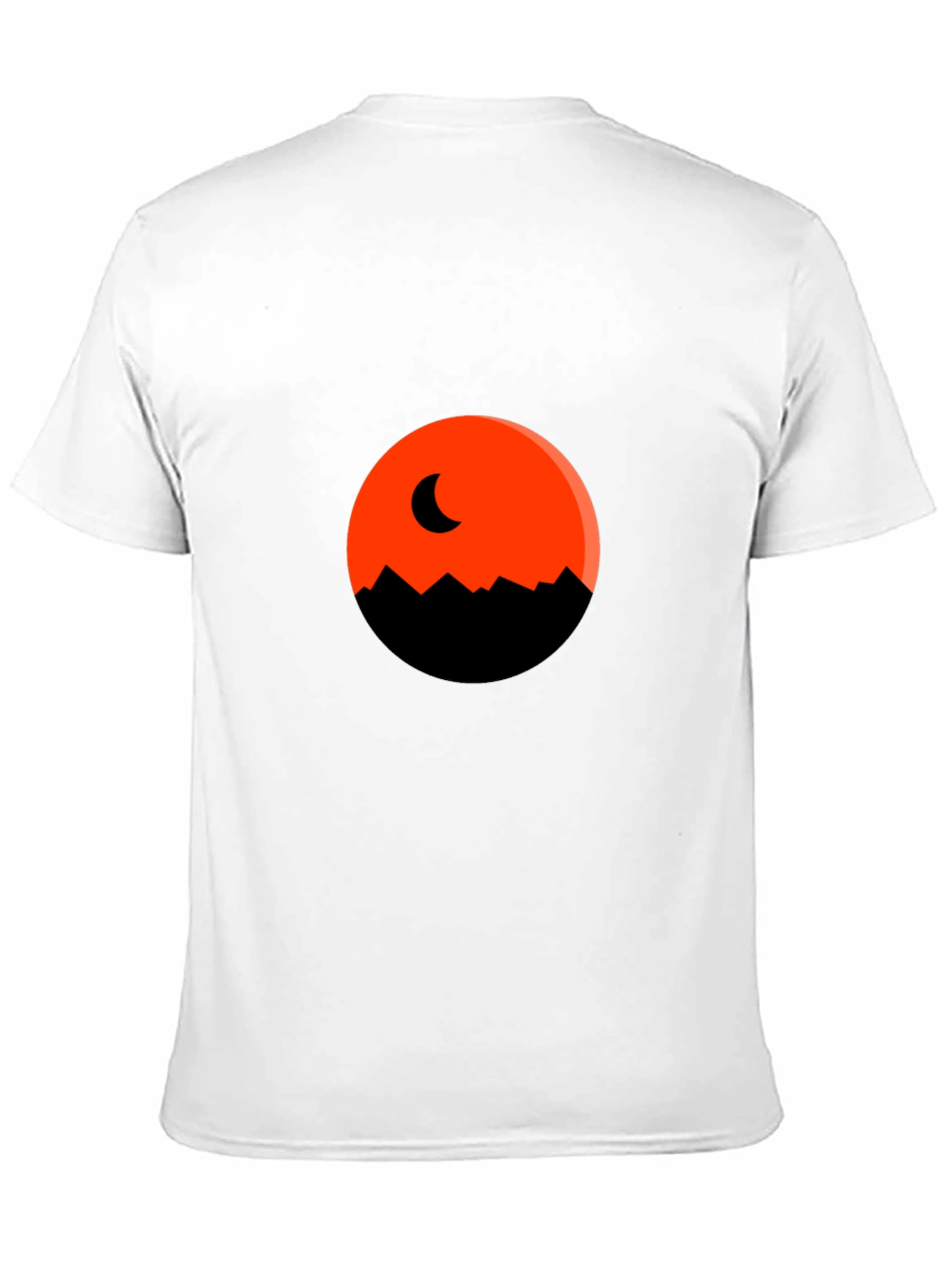 Orange Moon Mountain Black T-Shirt