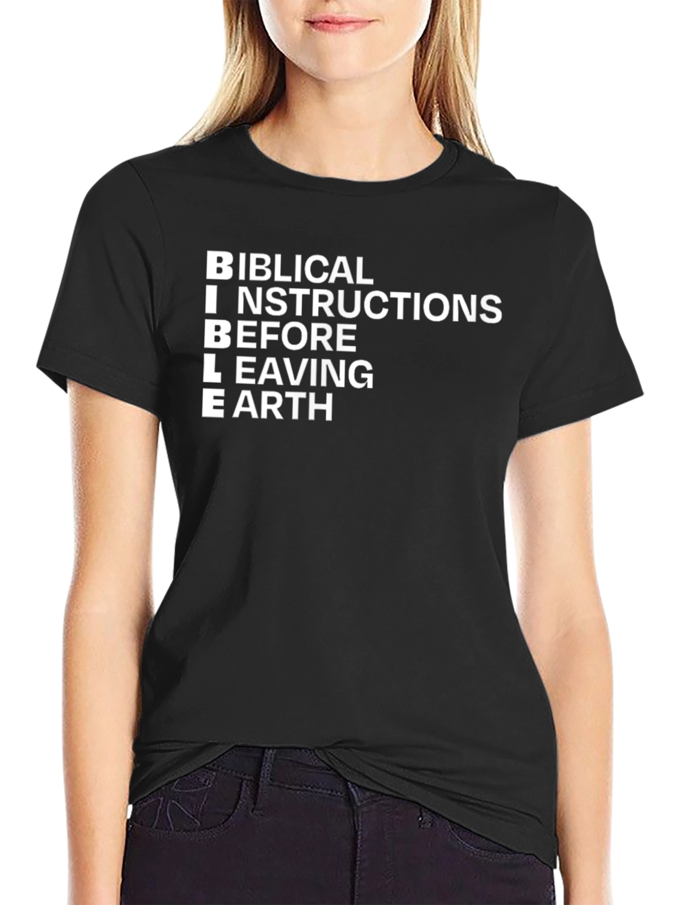 BIBLE Biblical Instructions Black T-Shirt