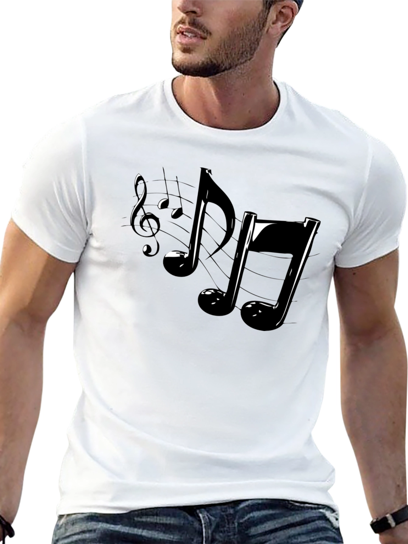 Musical Notes Black T-Shirt
