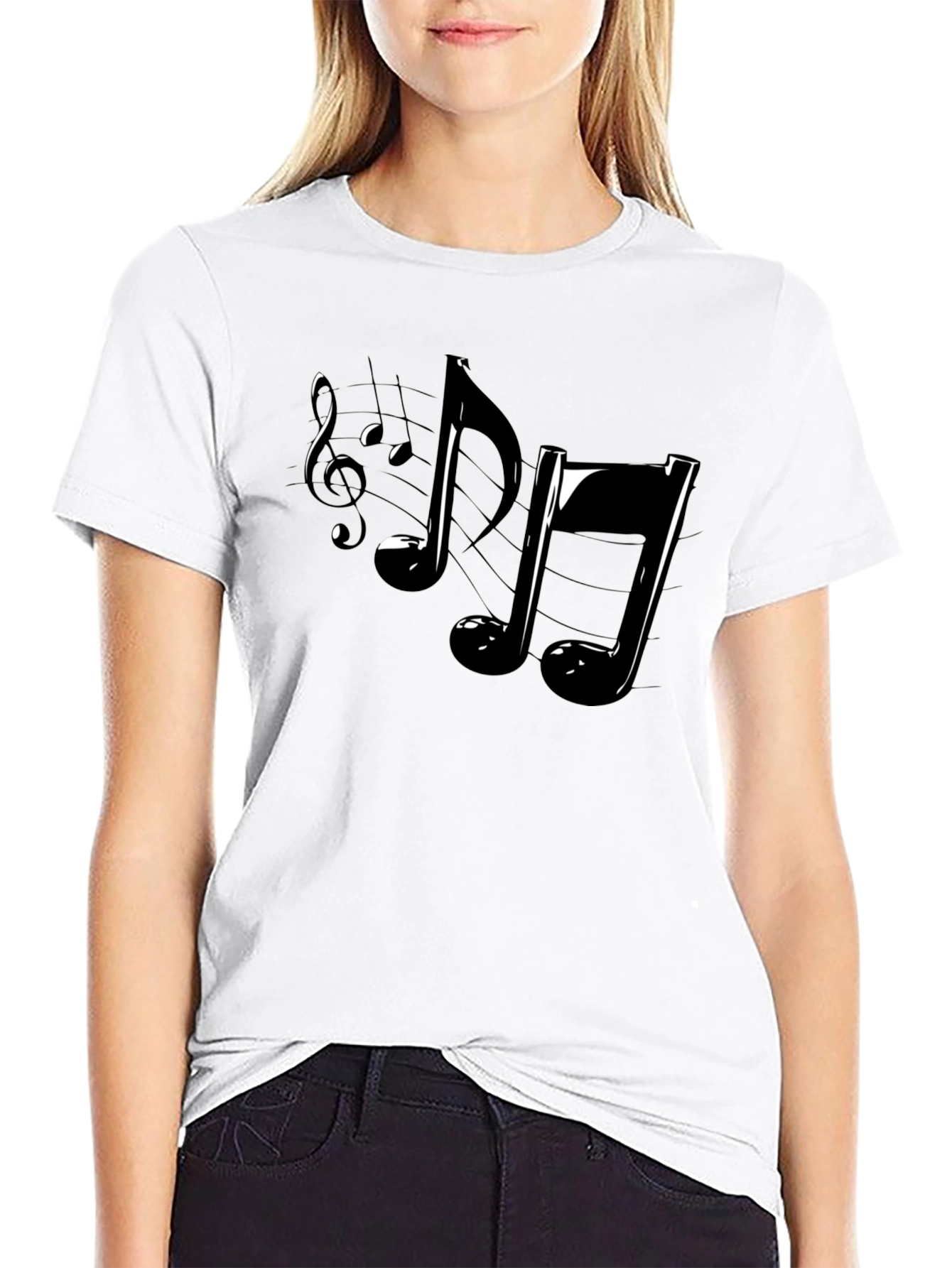 Musical Notes Black T-Shirt