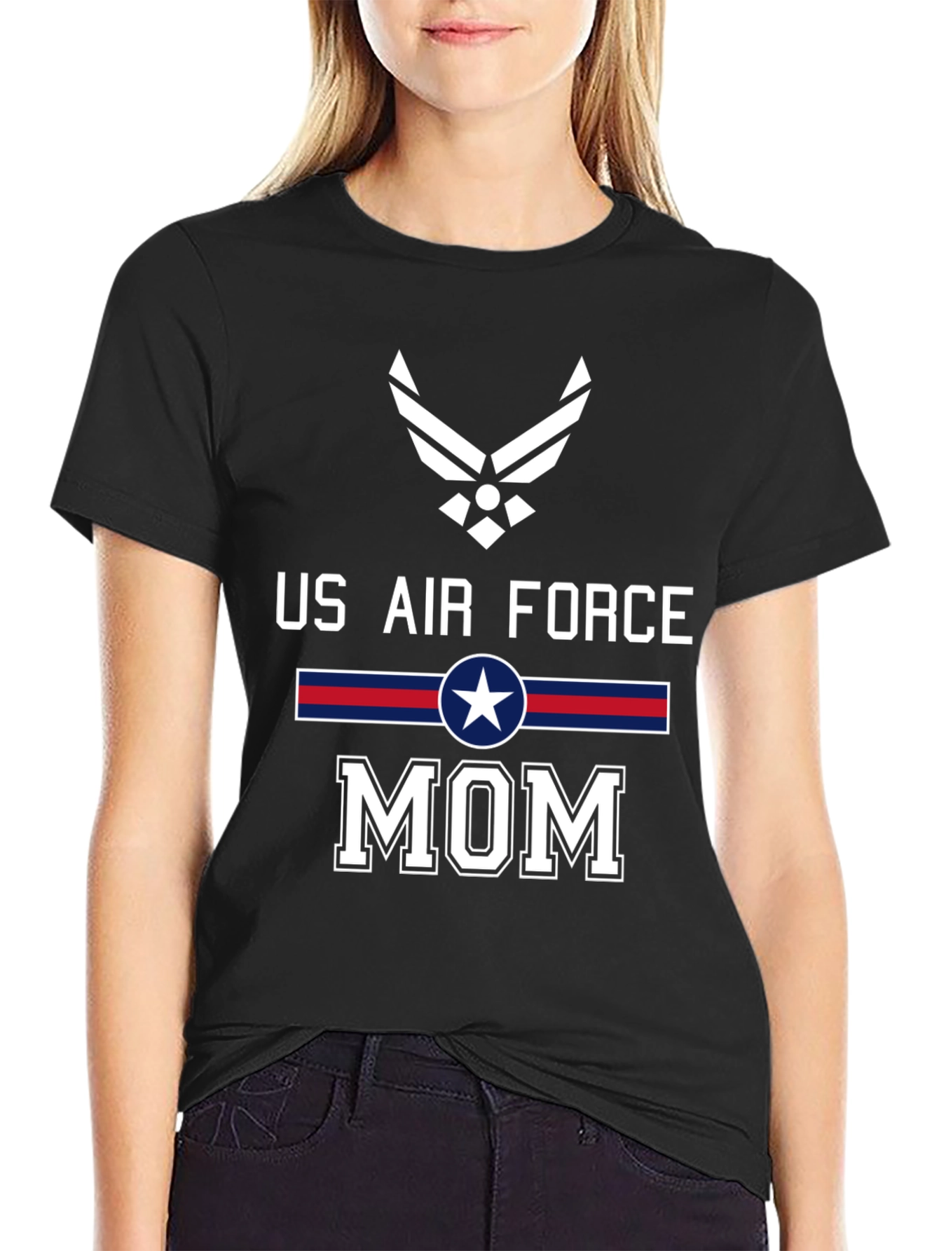 US Air Force Mom Graphic T-Shirt