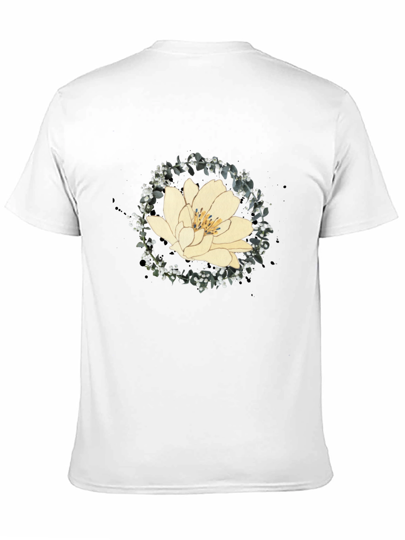 Lotus Flower Graphic Tee - Black Cotton Blend
