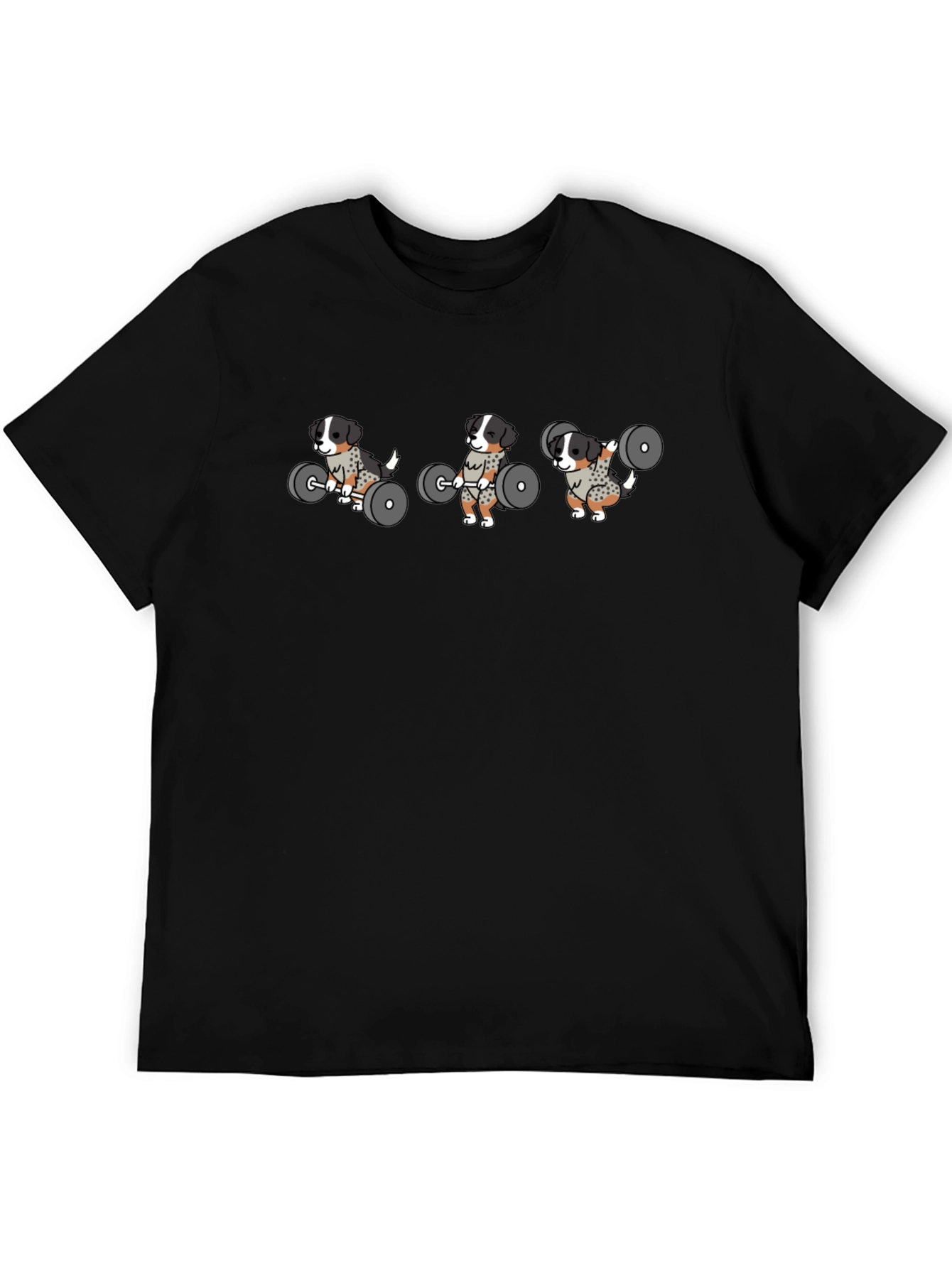 Weightlifting Dogs T-Shirt - Black Graphic Tee
