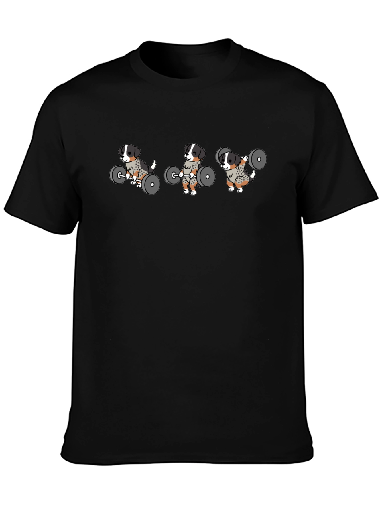Weightlifting Dogs T-Shirt - Black Graphic Tee
