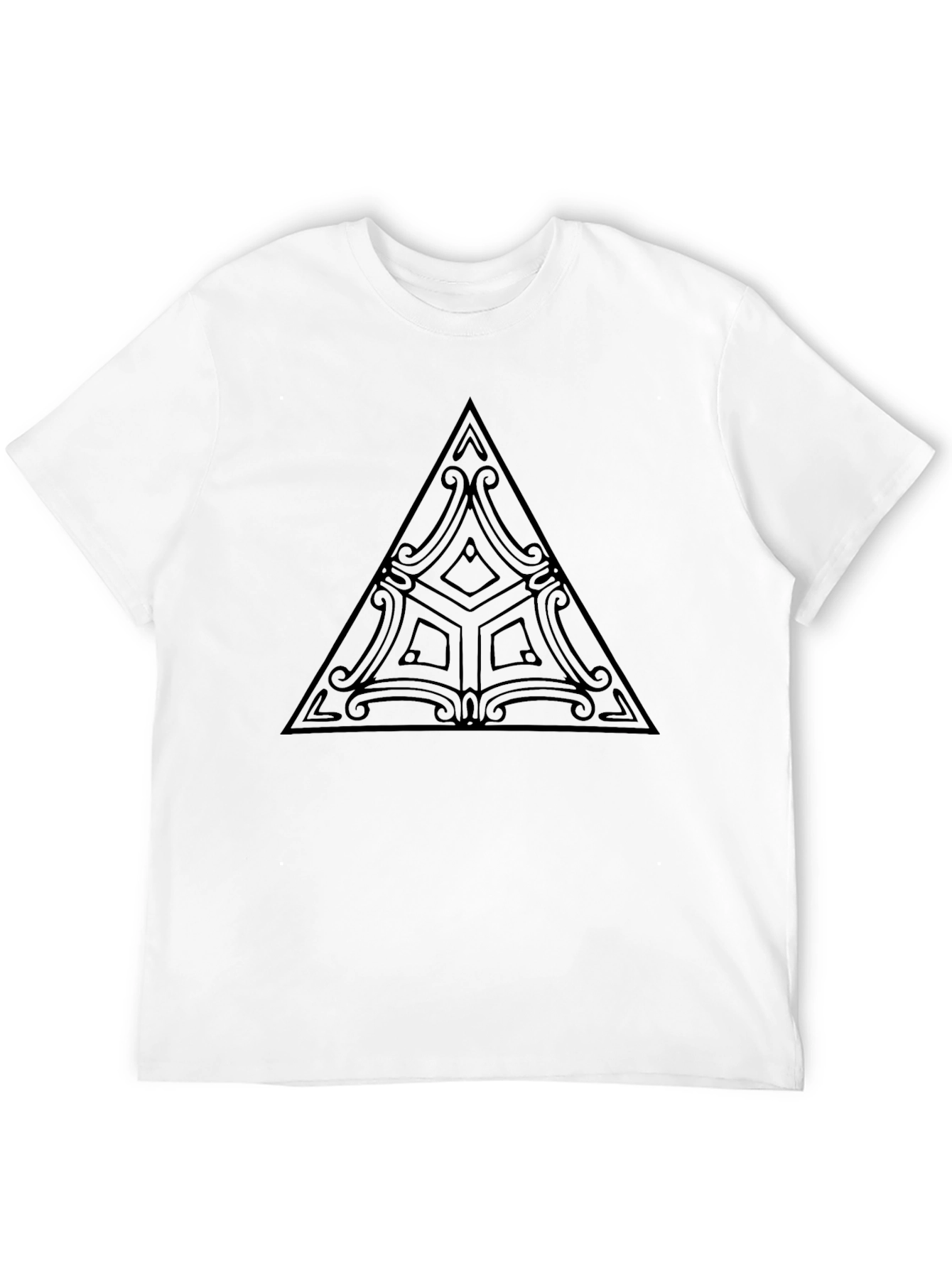 Geometric Triangle Graphic Black T-Shirt