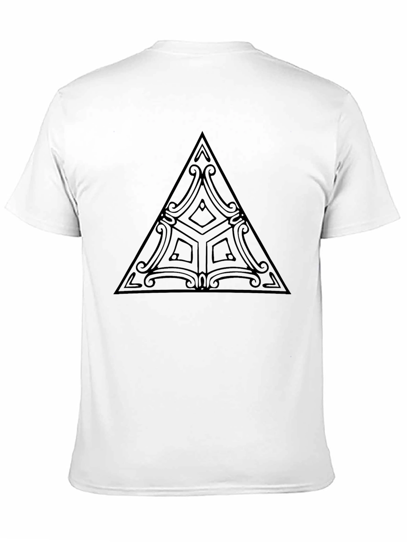 Geometric Triangle Graphic Black T-Shirt