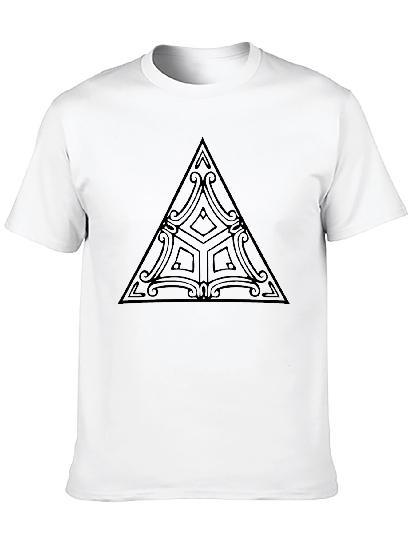 Geometric Triangle Graphic Black T-Shirt