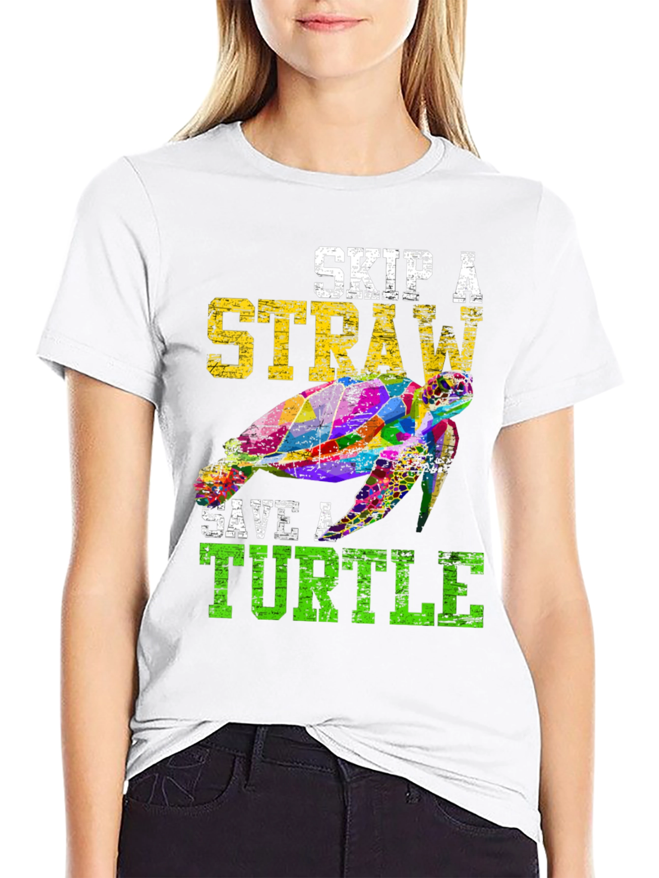 Skip a Straw Save a Turtle Graphic Tee