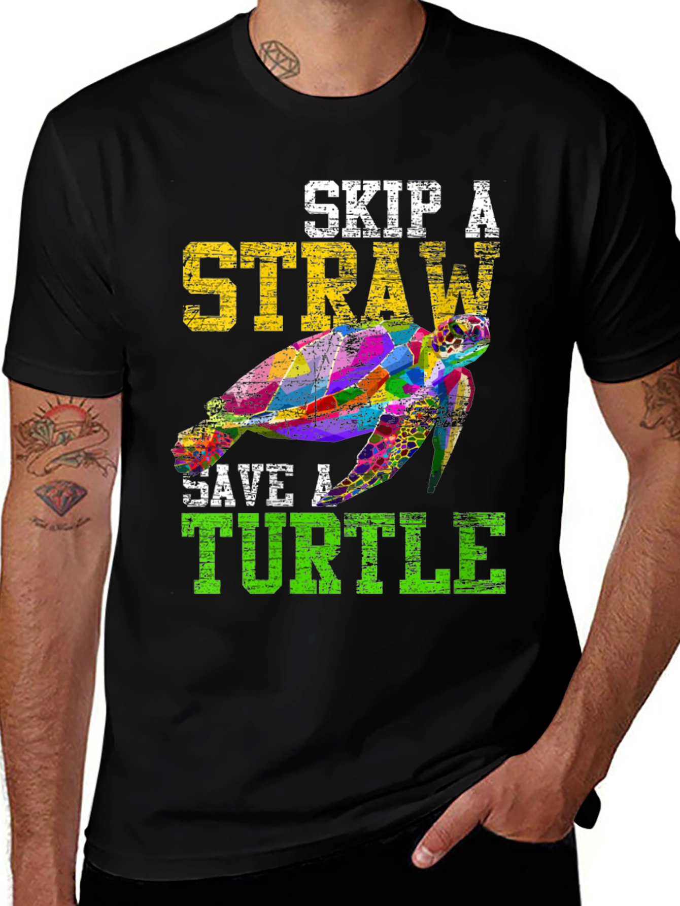 Skip a Straw Save a Turtle Graphic Tee
