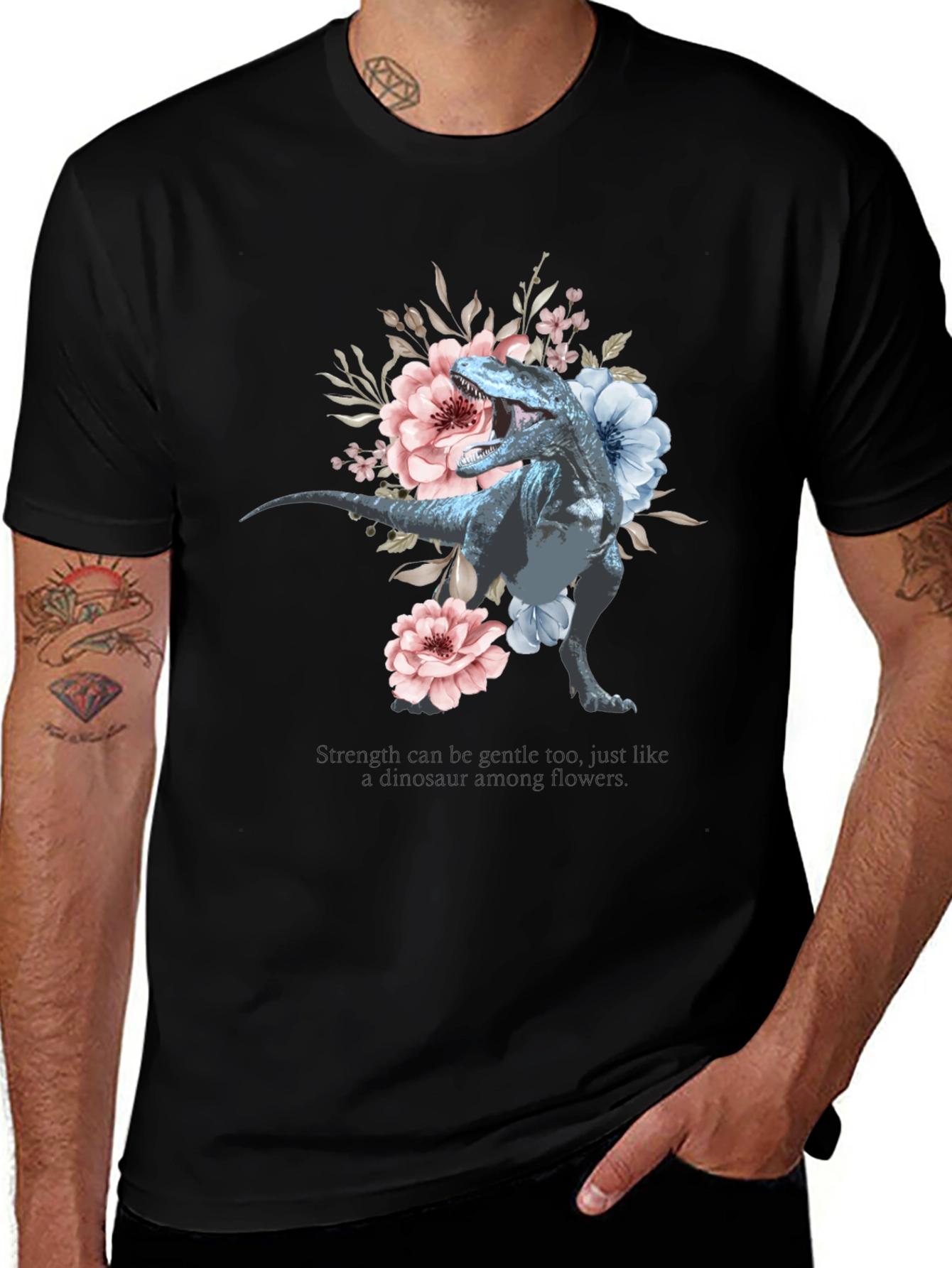 Dino & Floral Graphic Tee