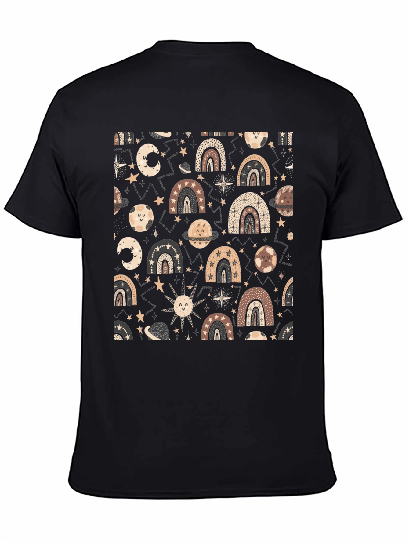 Celestial Rainbow Graphic Tee - Black Unisex T-Shirt