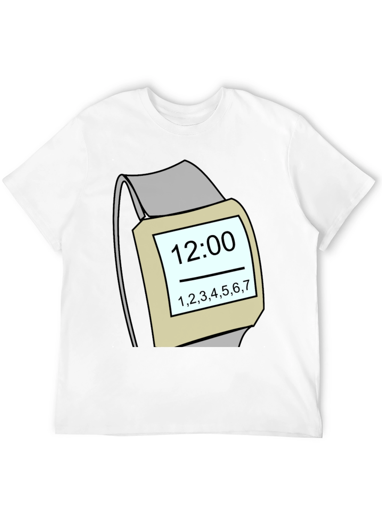 Funny Smartwatch Graphic Tee - Time Display T-Shirt