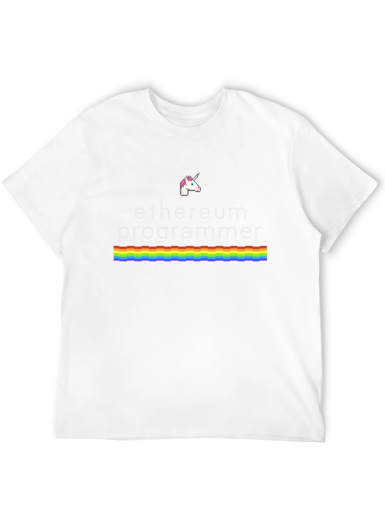 Ethereum Programmer Rainbow Unicorn Black T-Shirt