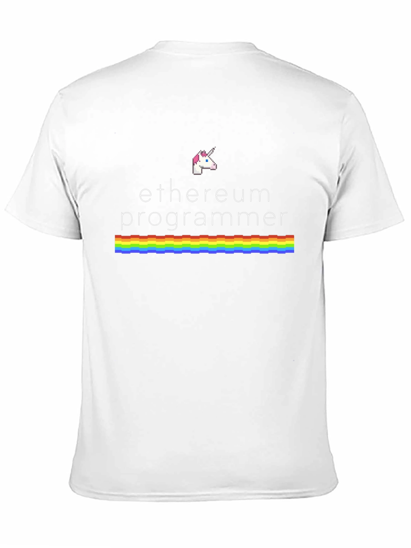 Ethereum Programmer Rainbow Unicorn Black T-Shirt