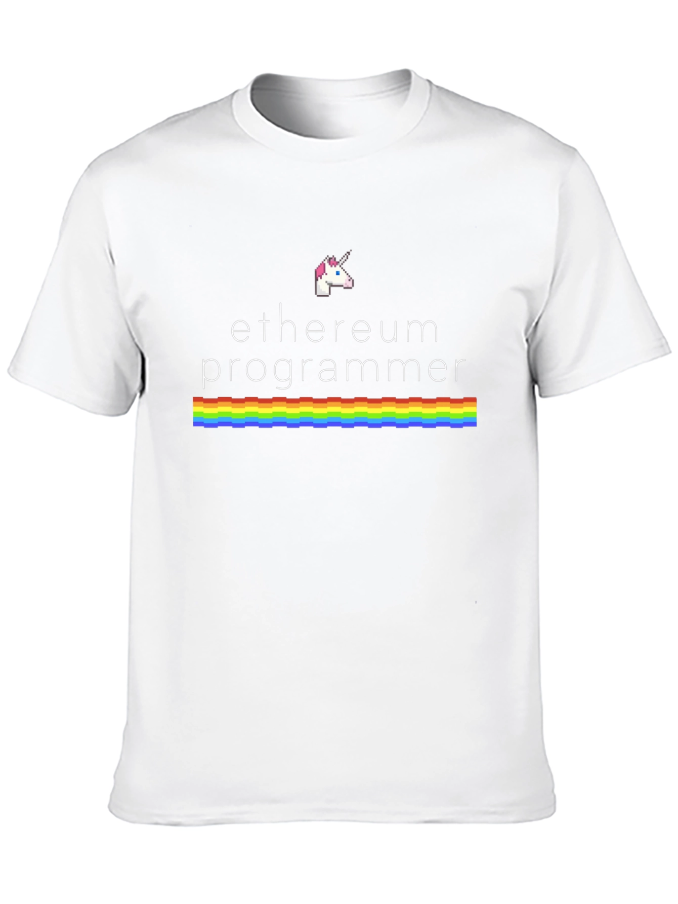 Ethereum Programmer Rainbow Unicorn Black T-Shirt