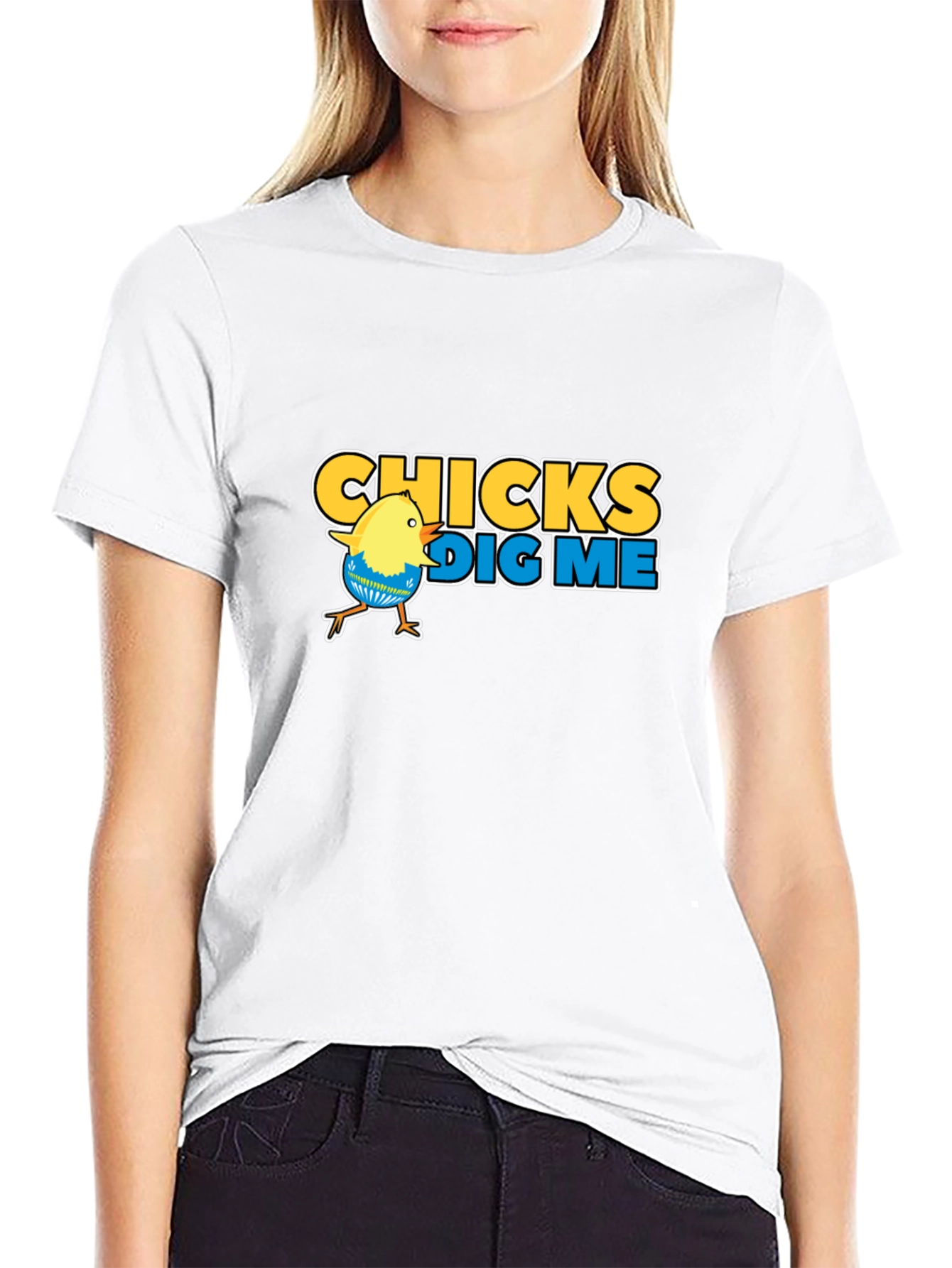 Funny Chicks Dig Me Graphic T-Shirt