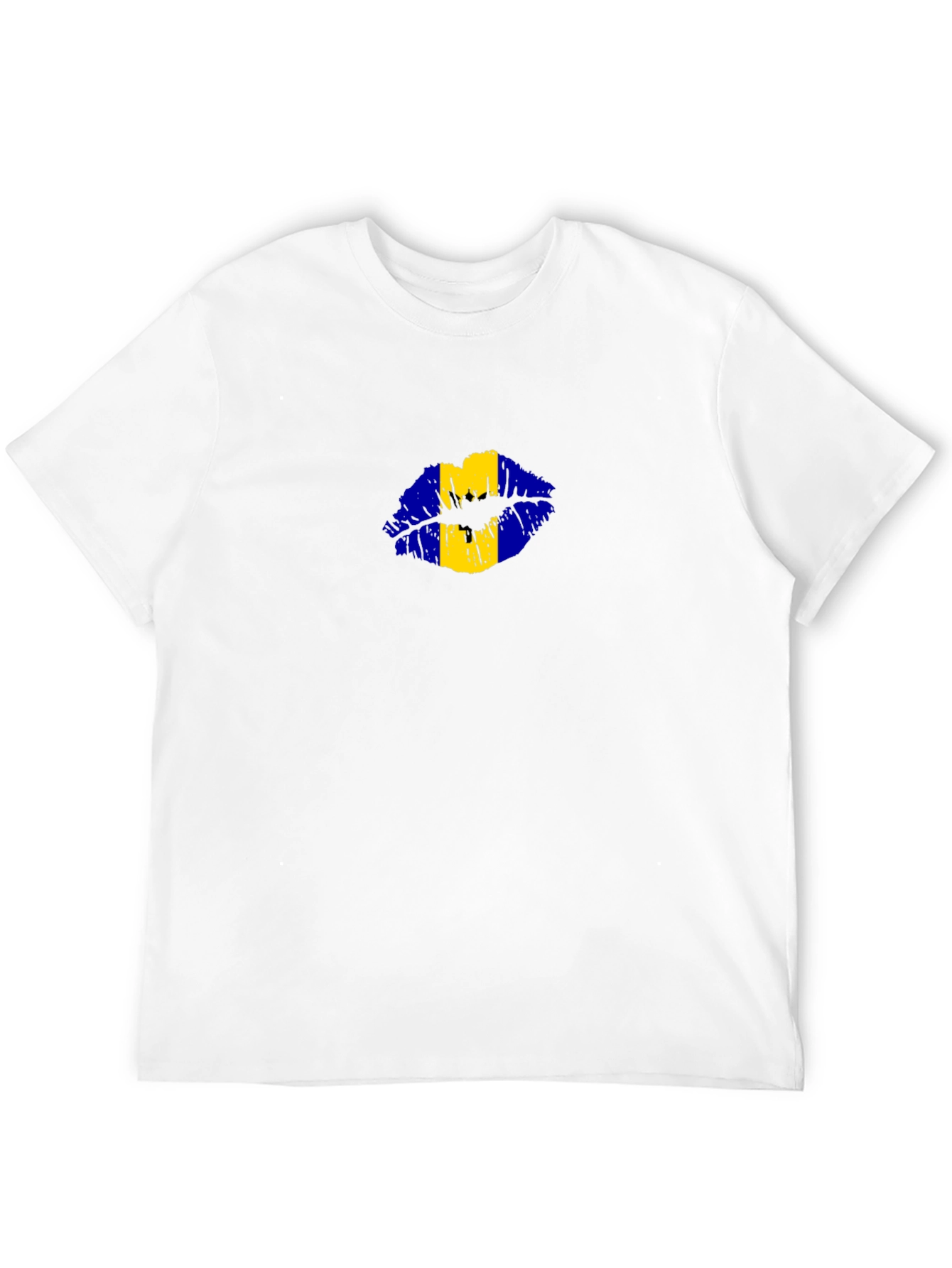 Barbados Flag Lips Black T-Shirt
