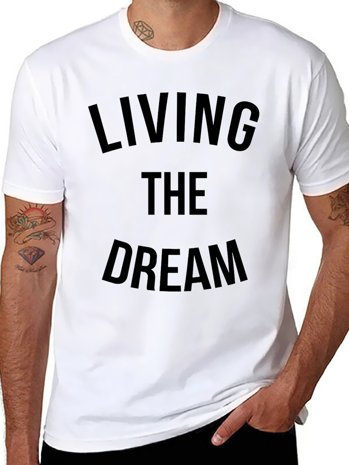 Living the Dream Graphic Tee - Mens Black T-Shirt