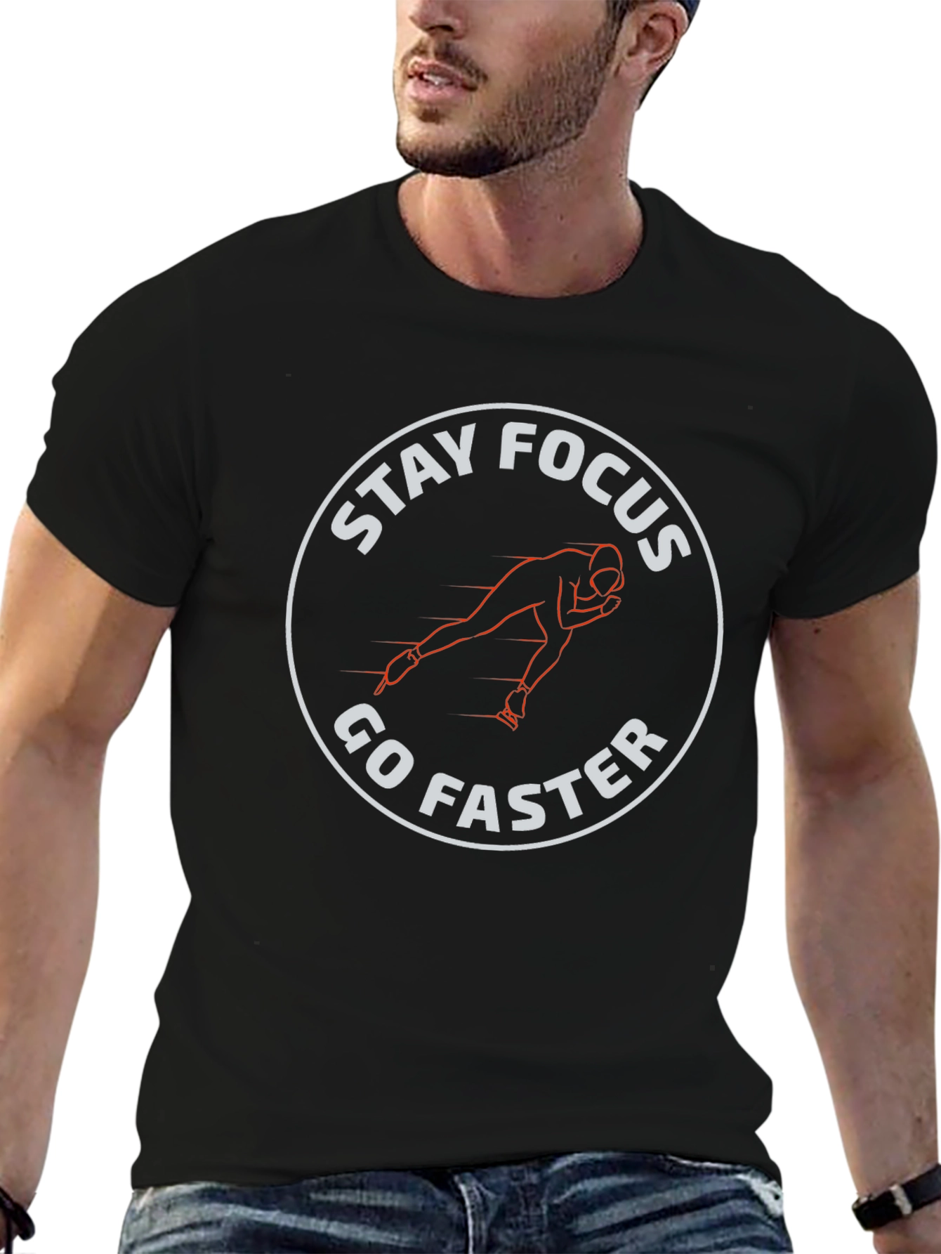 Stay Focus Go Faster T-Shirt - Black Graphic Tee