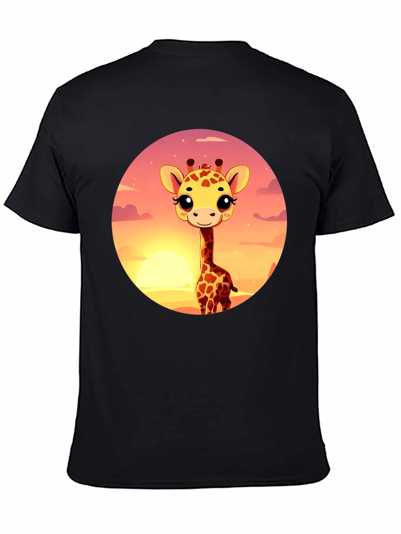 Cute Giraffe Sunset Graphic T-Shirt