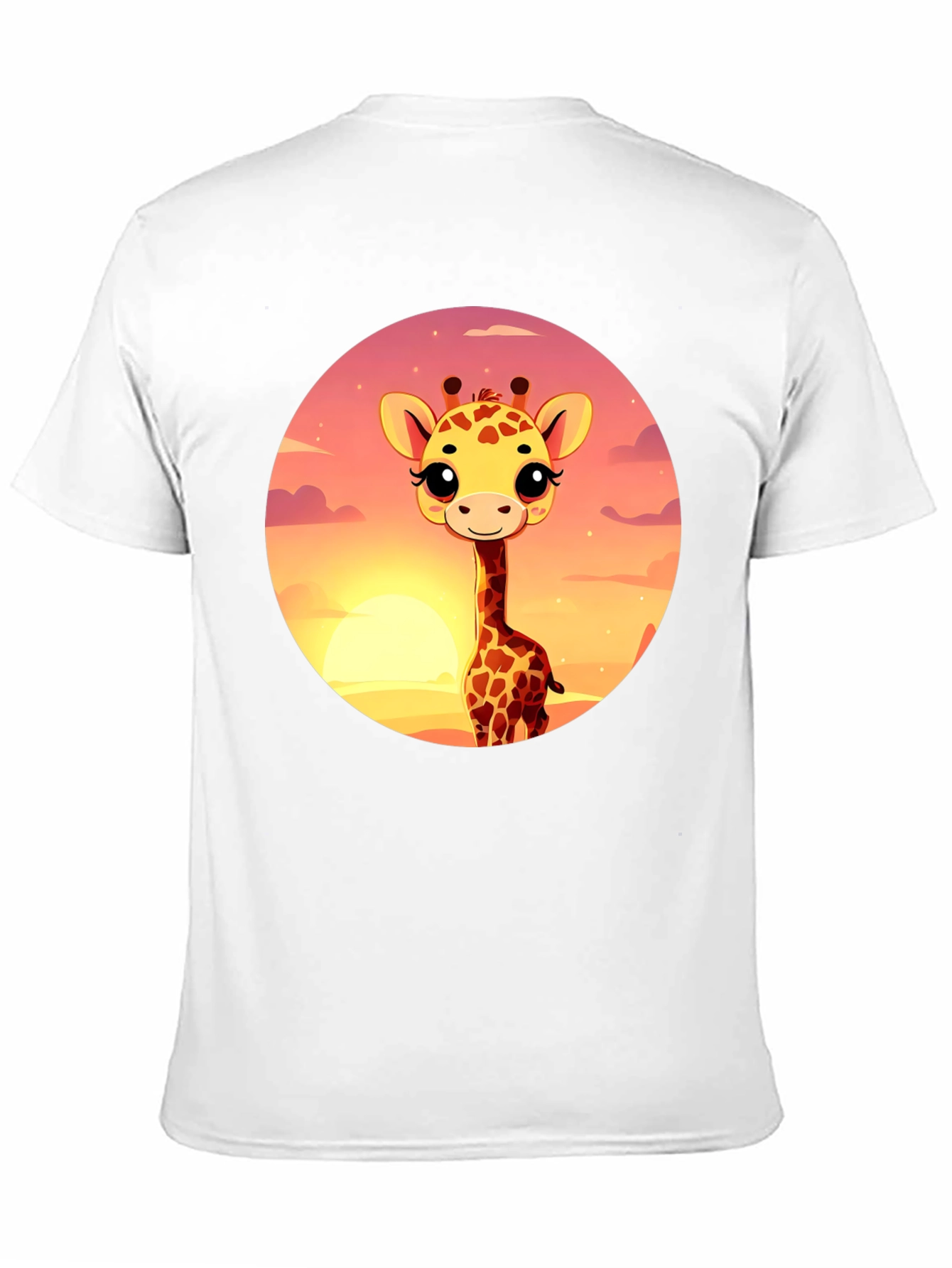 Cute Giraffe Sunset Graphic T-Shirt