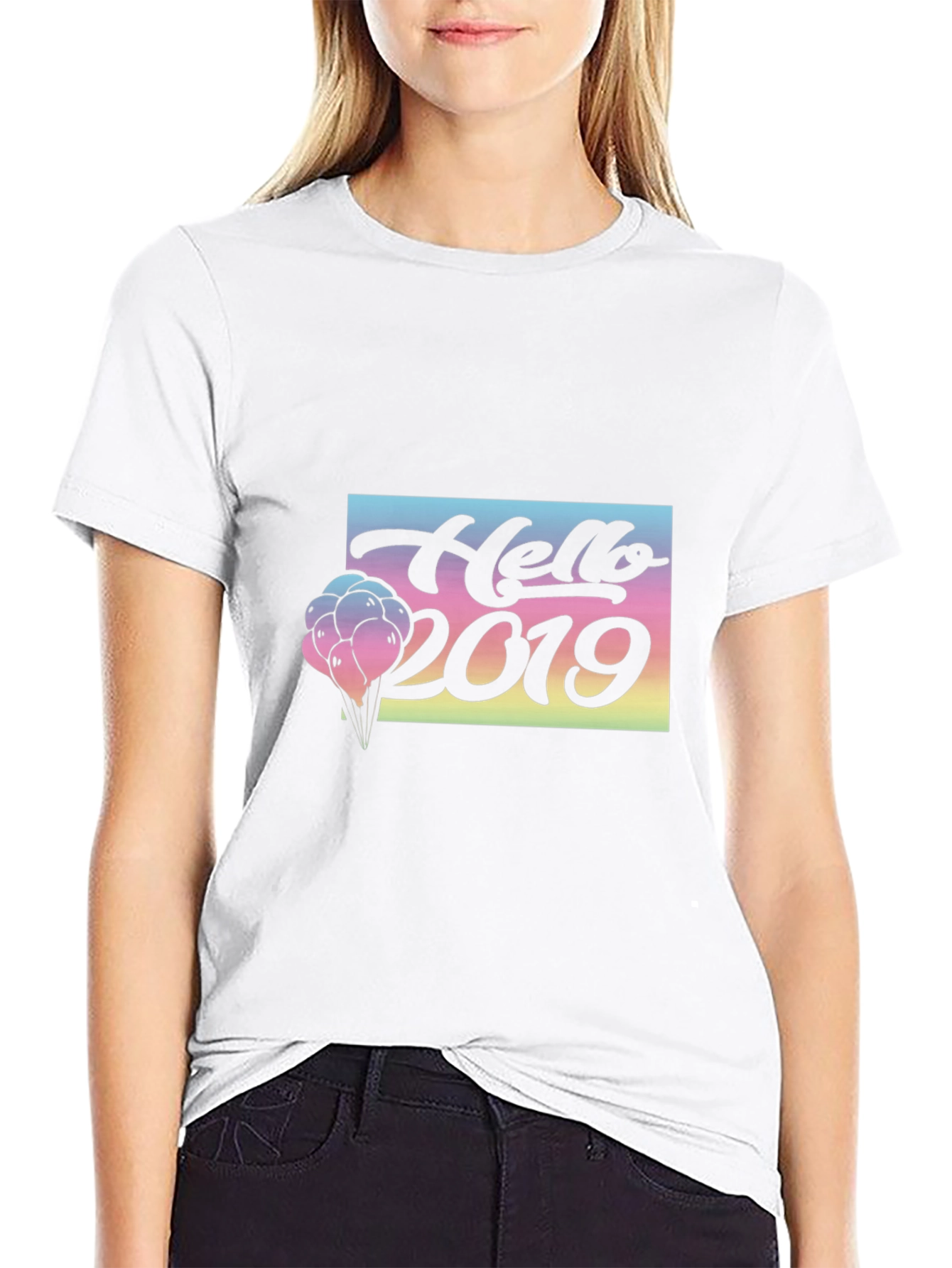 Hello 2019 Graphic Tee - Black T-Shirt