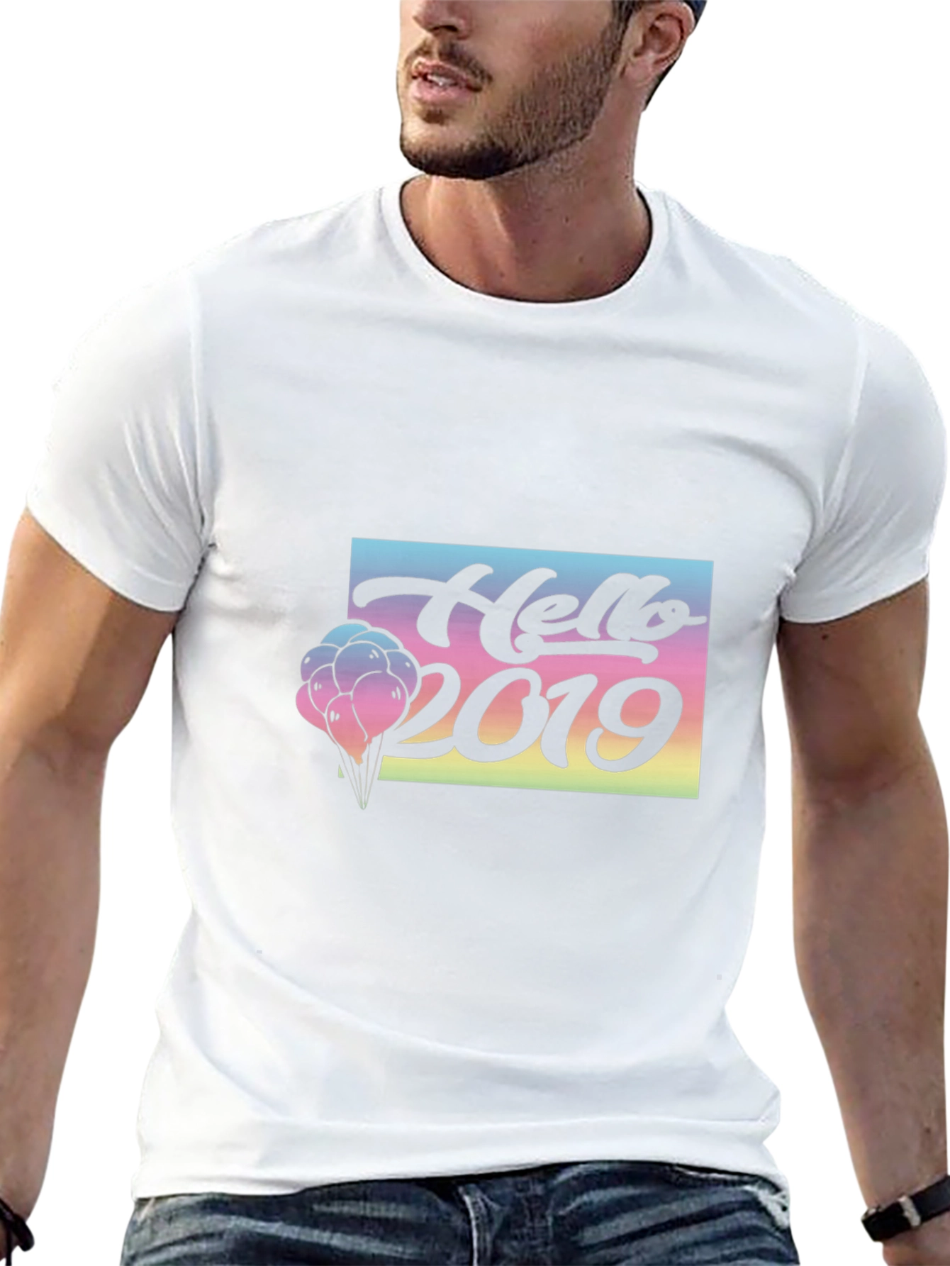 Hello 2019 Graphic Tee - Black T-Shirt