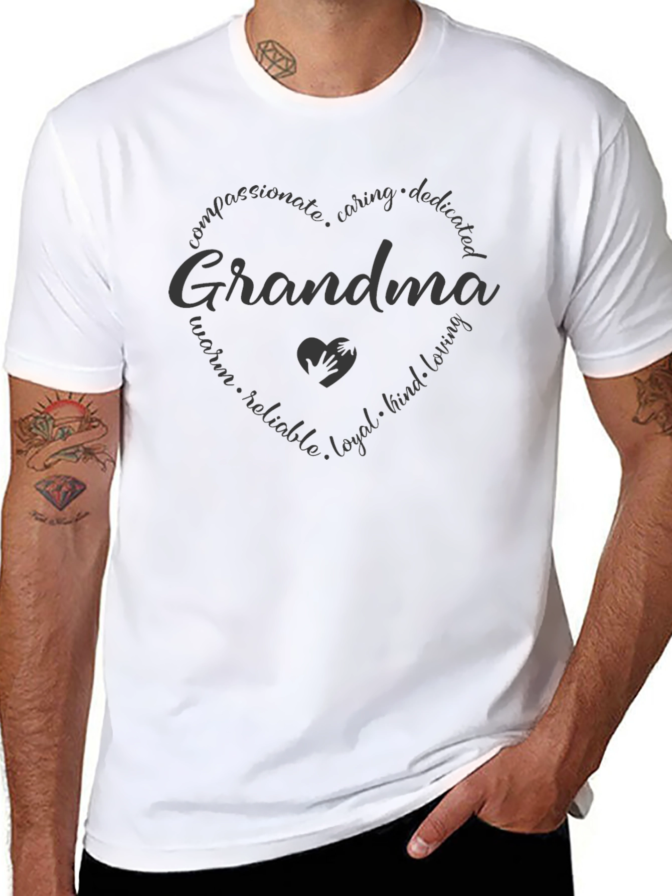 Grandma Heart Graphic Tee - Compassionate Loving Design