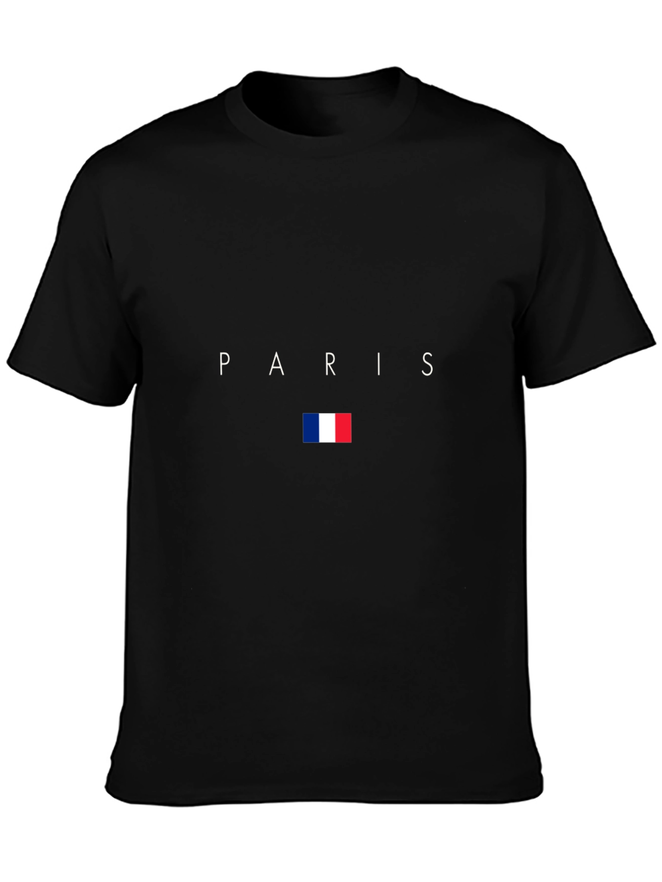 Paris France Flag Graphic Black T-Shirt
