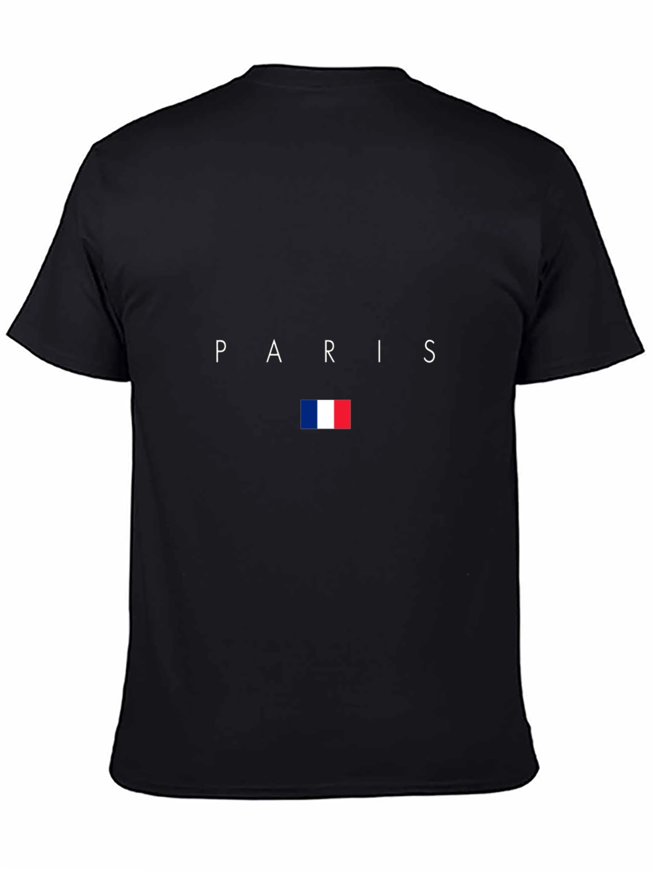 Paris France Flag Graphic Black T-Shirt
