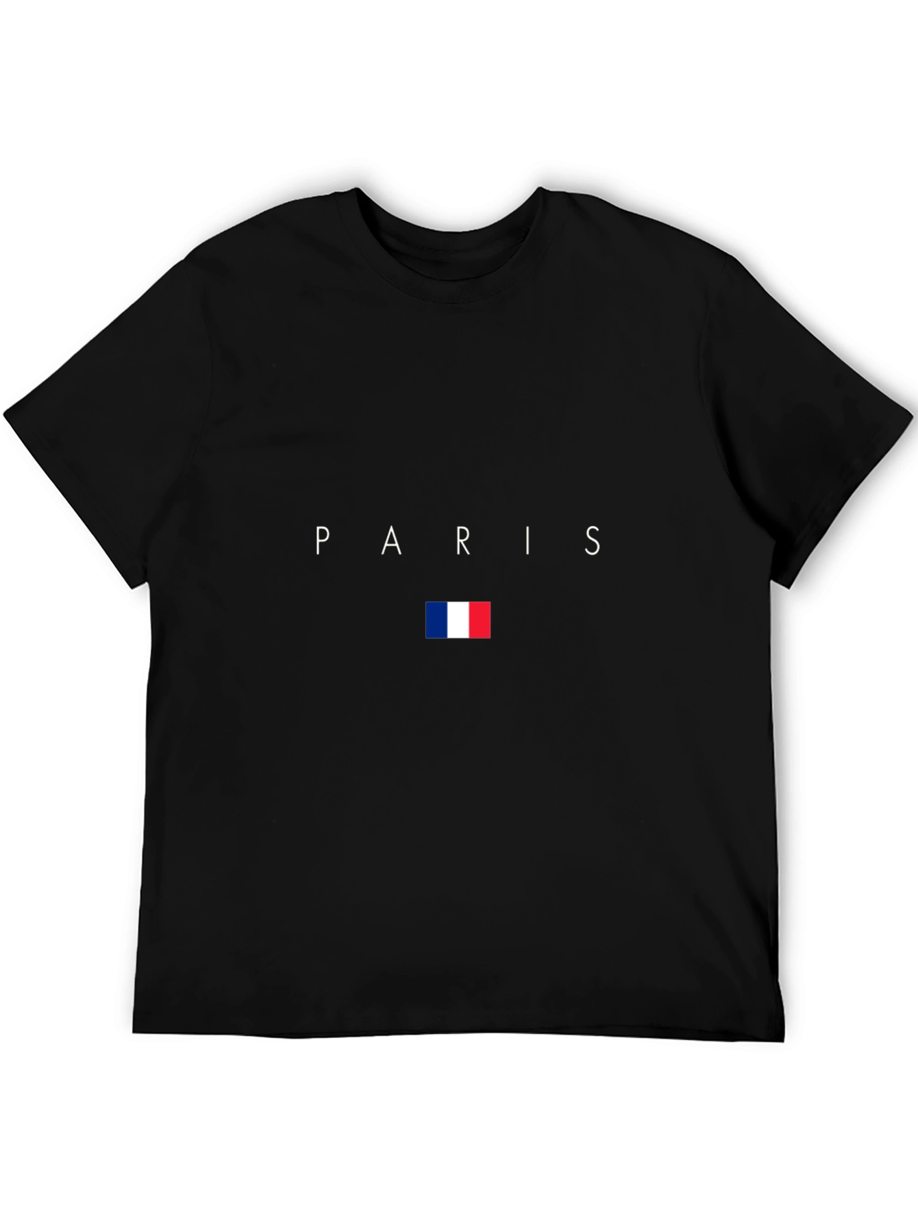 Paris France Flag Graphic Black T-Shirt