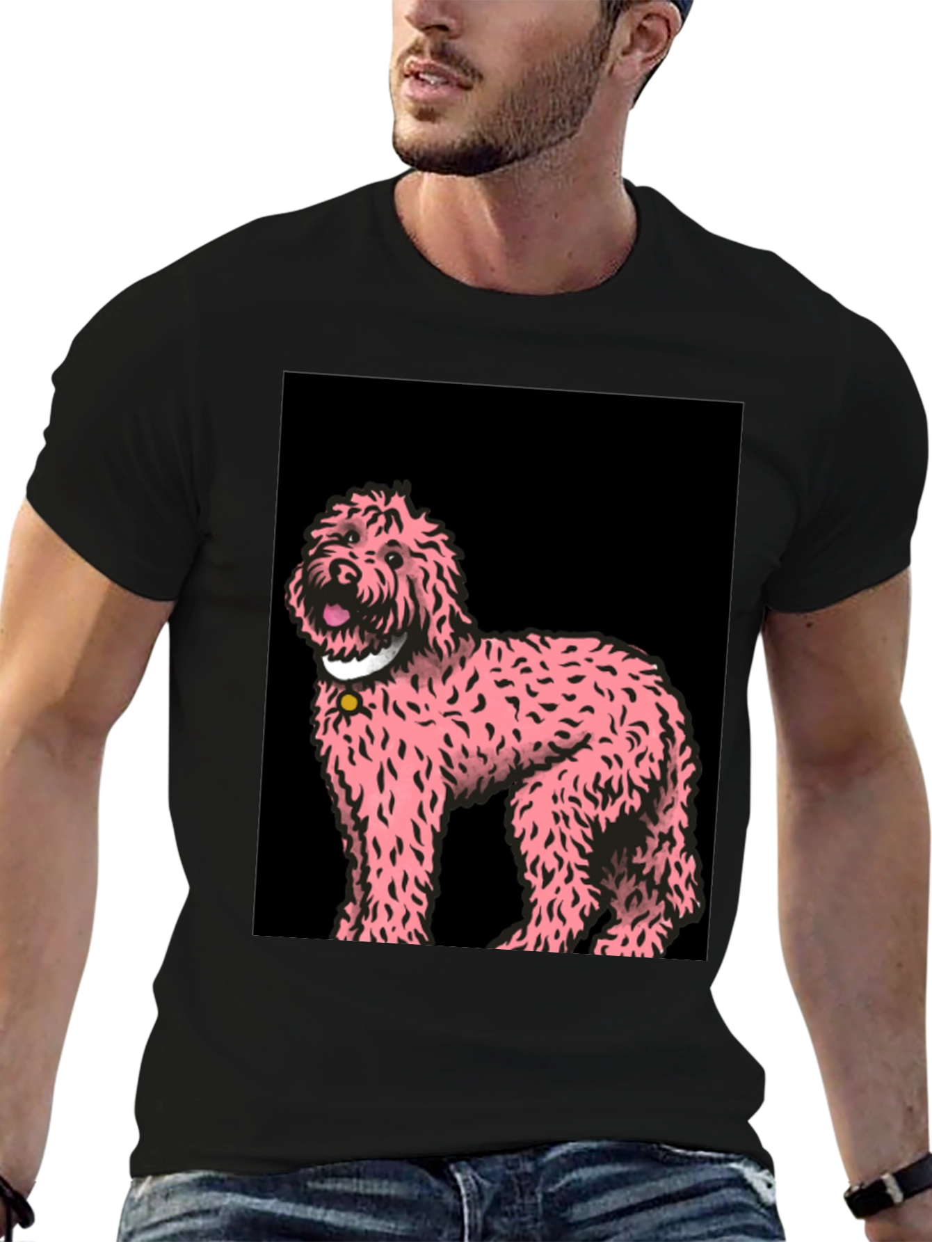 Pink Doodle Dog Graphic Tee