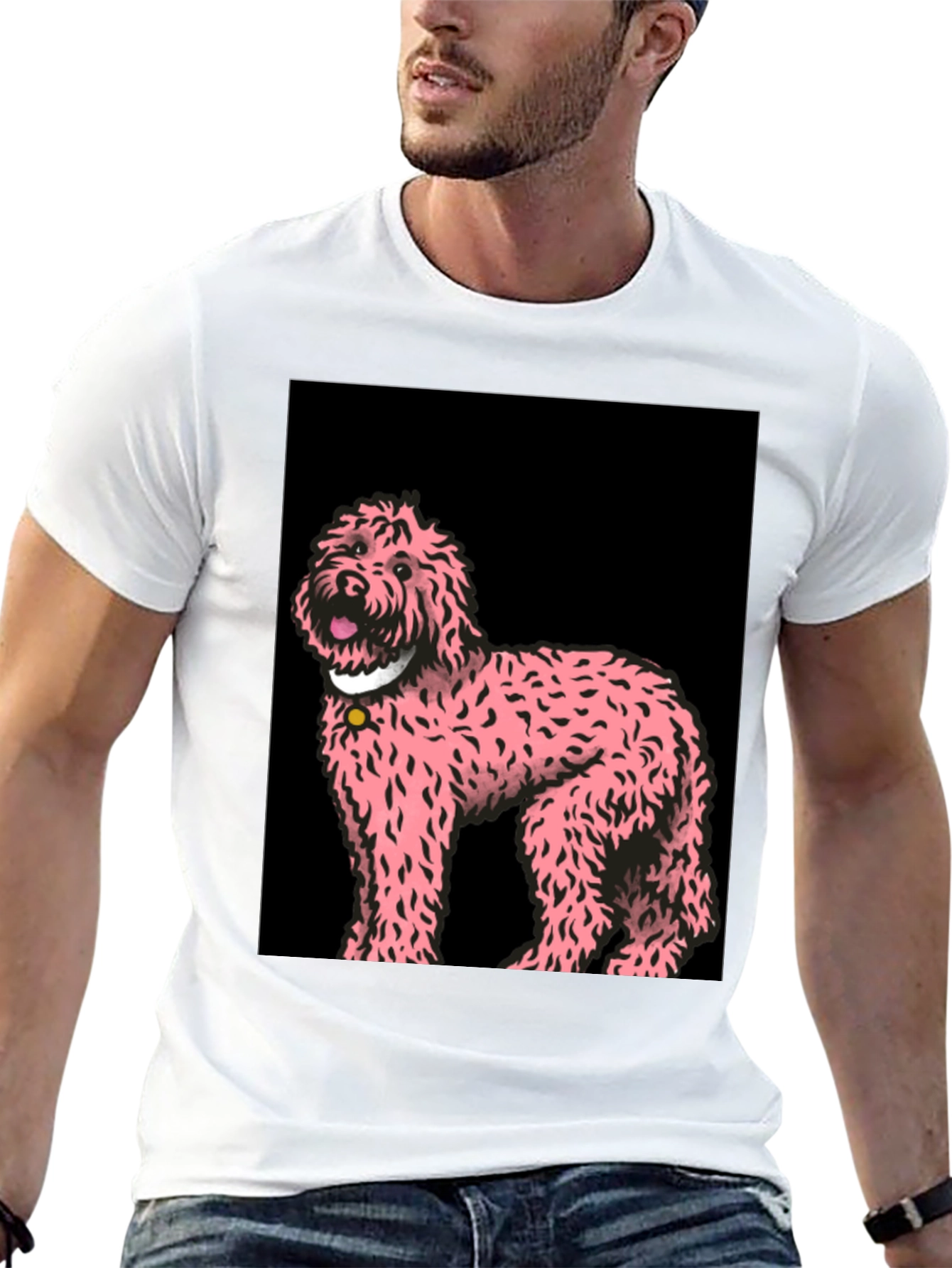 Pink Doodle Dog Graphic Tee
