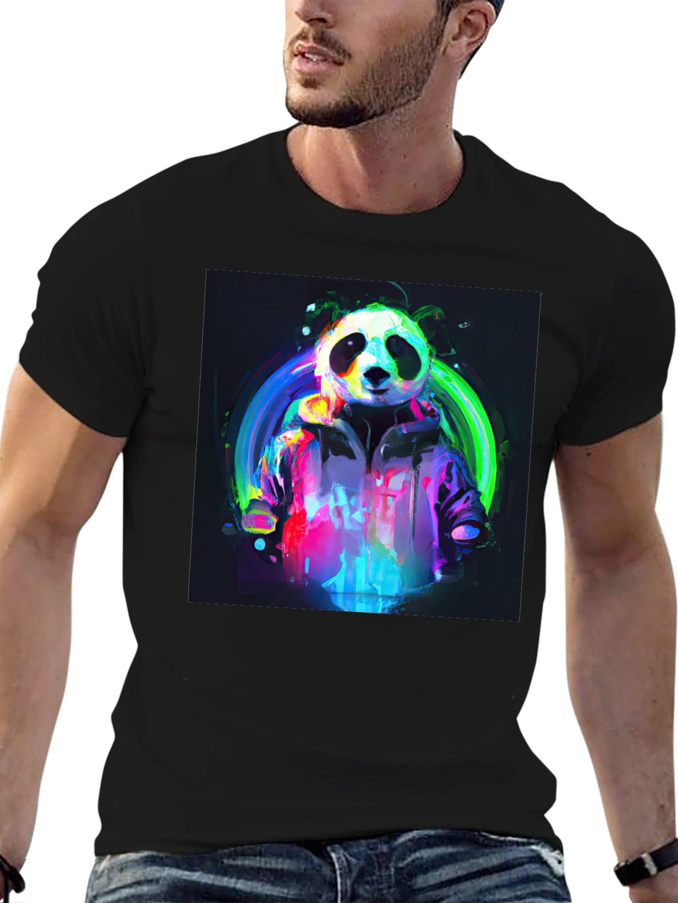 Neon Panda T-Shirt - Unique Graphic Tee