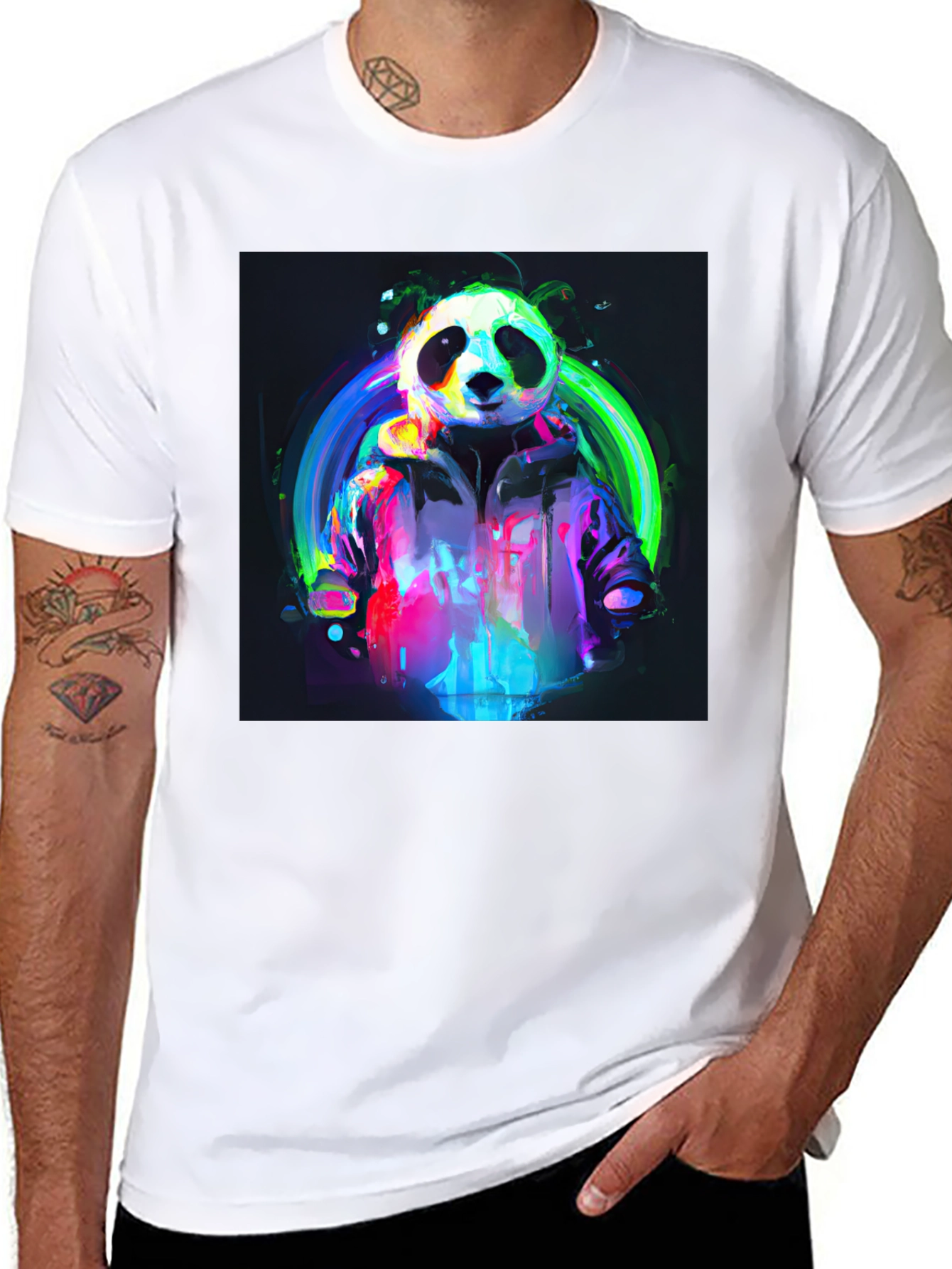 Neon Panda T-Shirt - Unique Graphic Tee