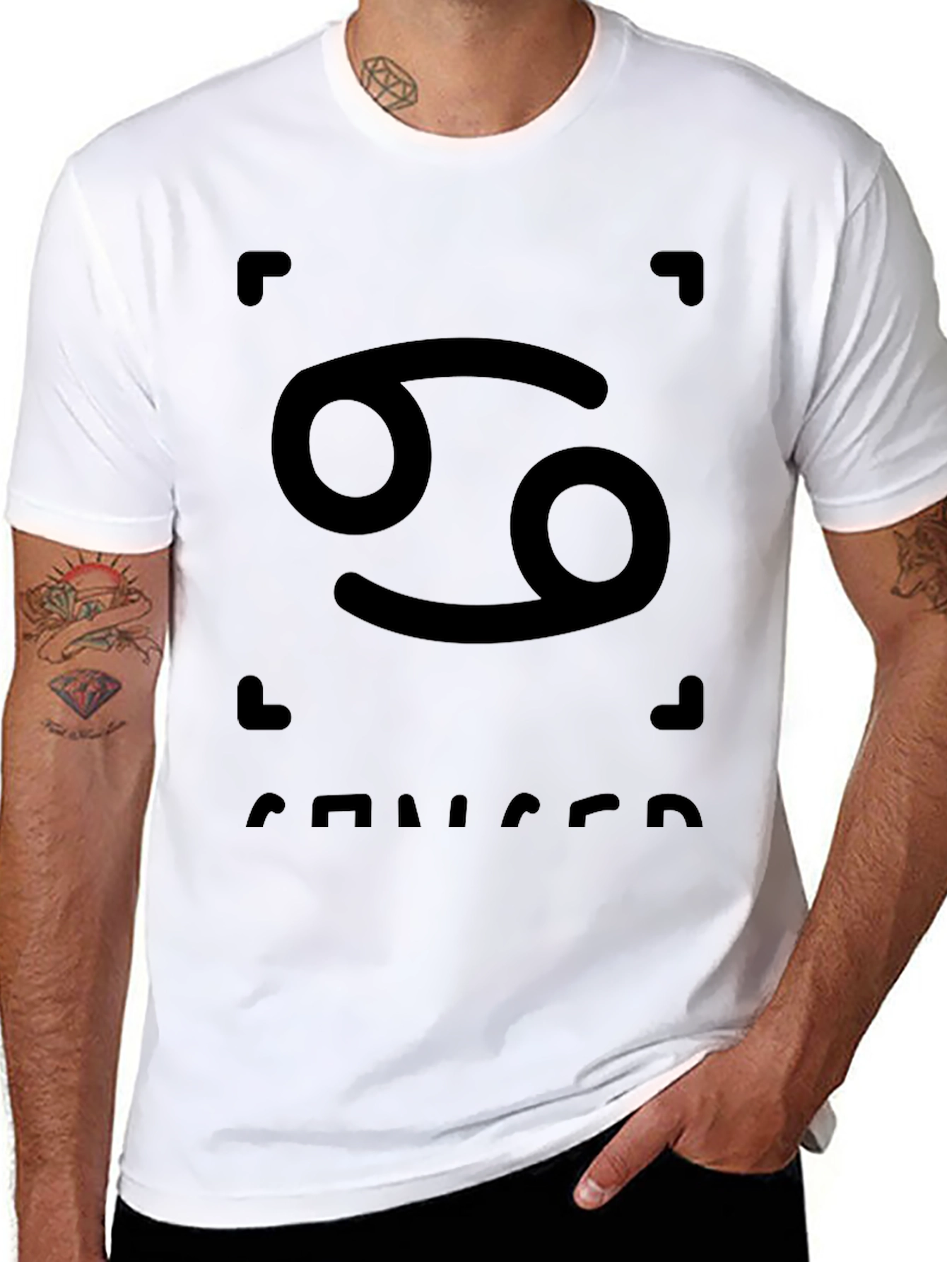 Cancer Zodiac T-Shirt - Black Graphic Tee