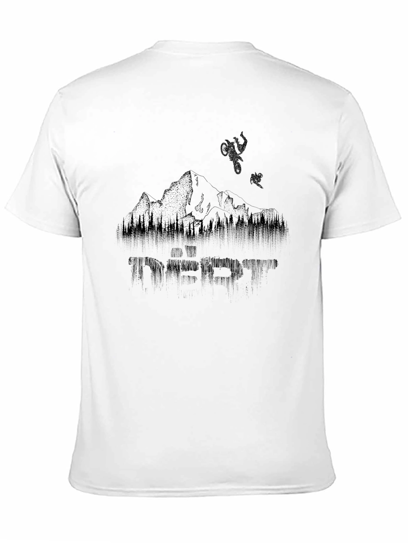 Dirt Bike Mountain Graphic Tee - Black Cotton Shirt