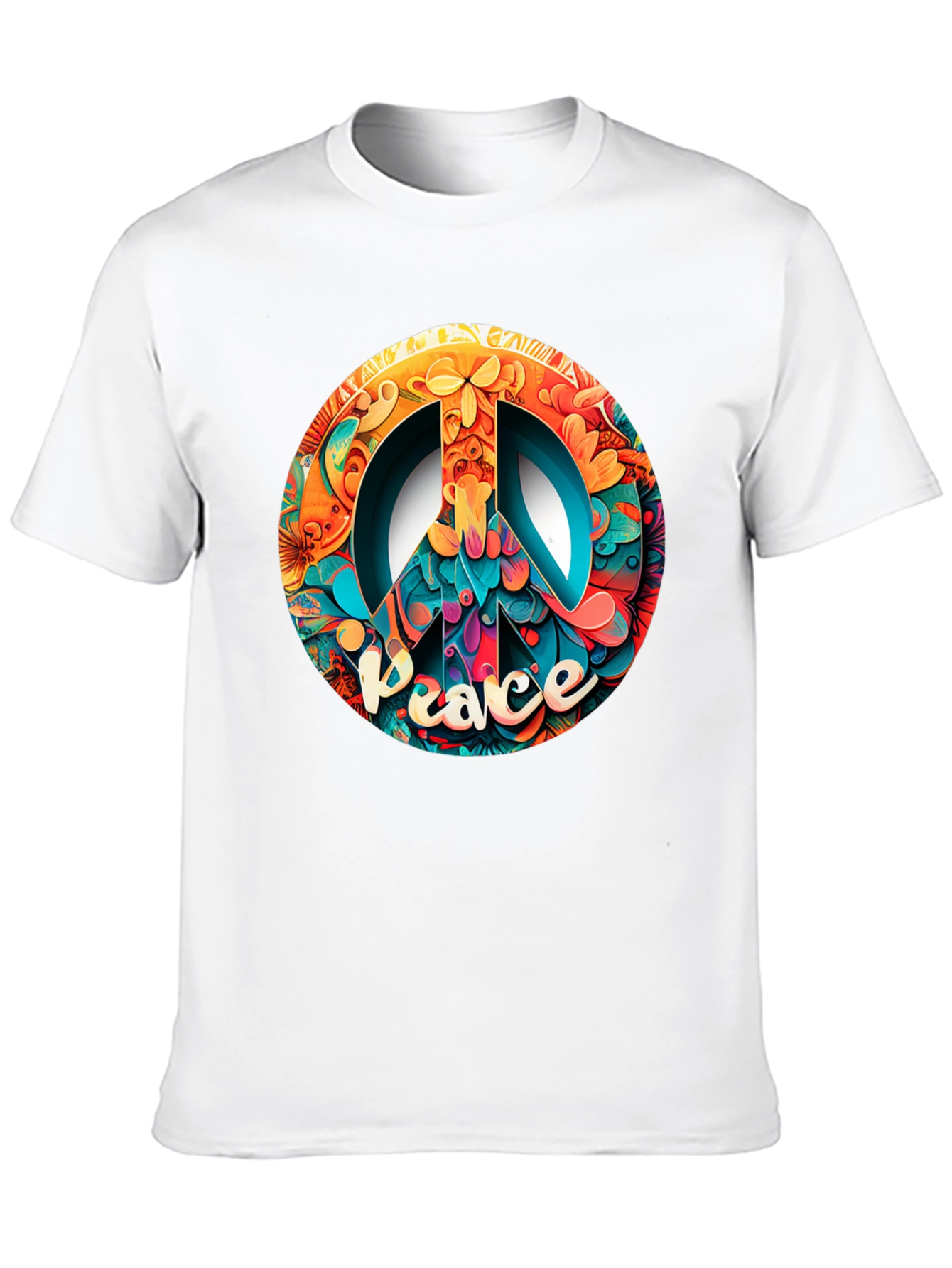 Peace Sign Graphic Black T-Shirt