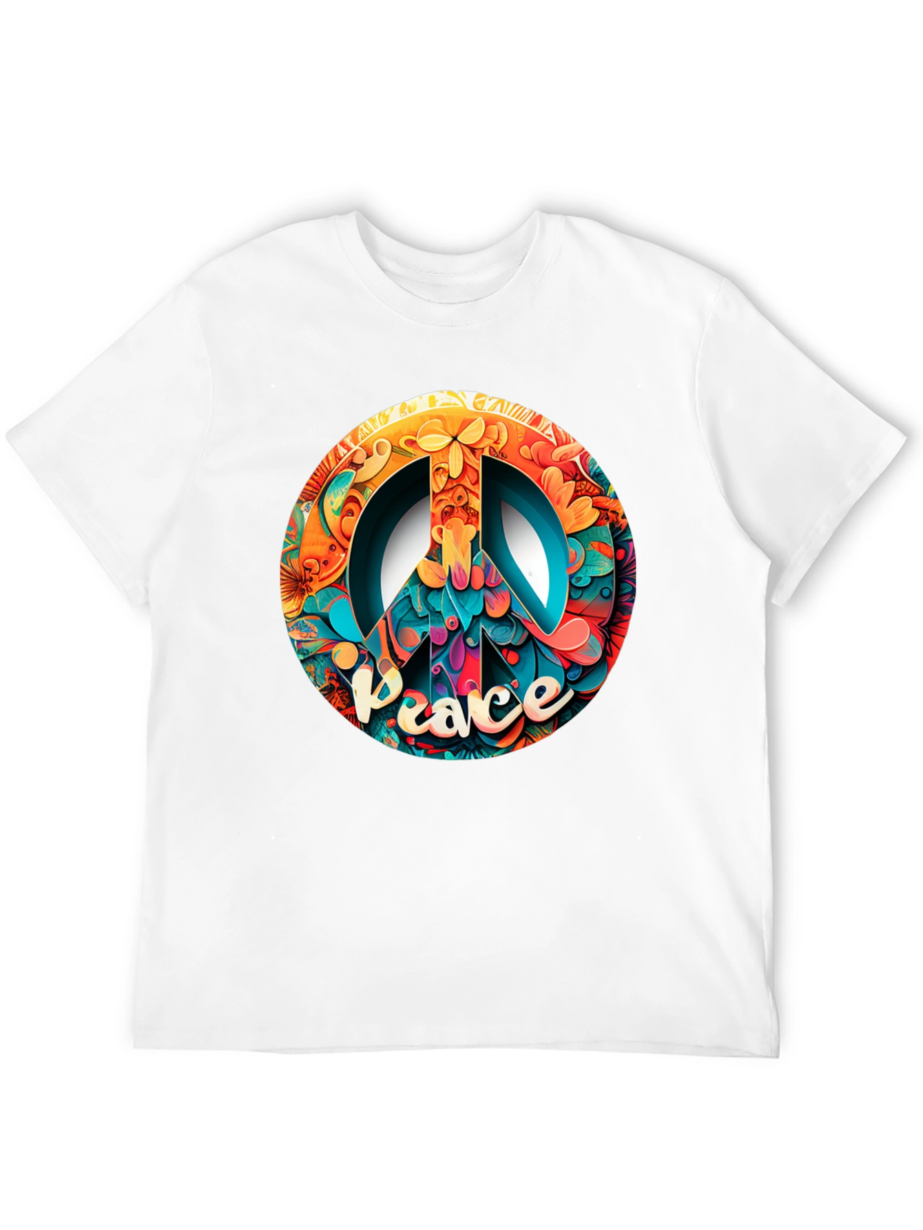 Peace Sign Graphic Black T-Shirt