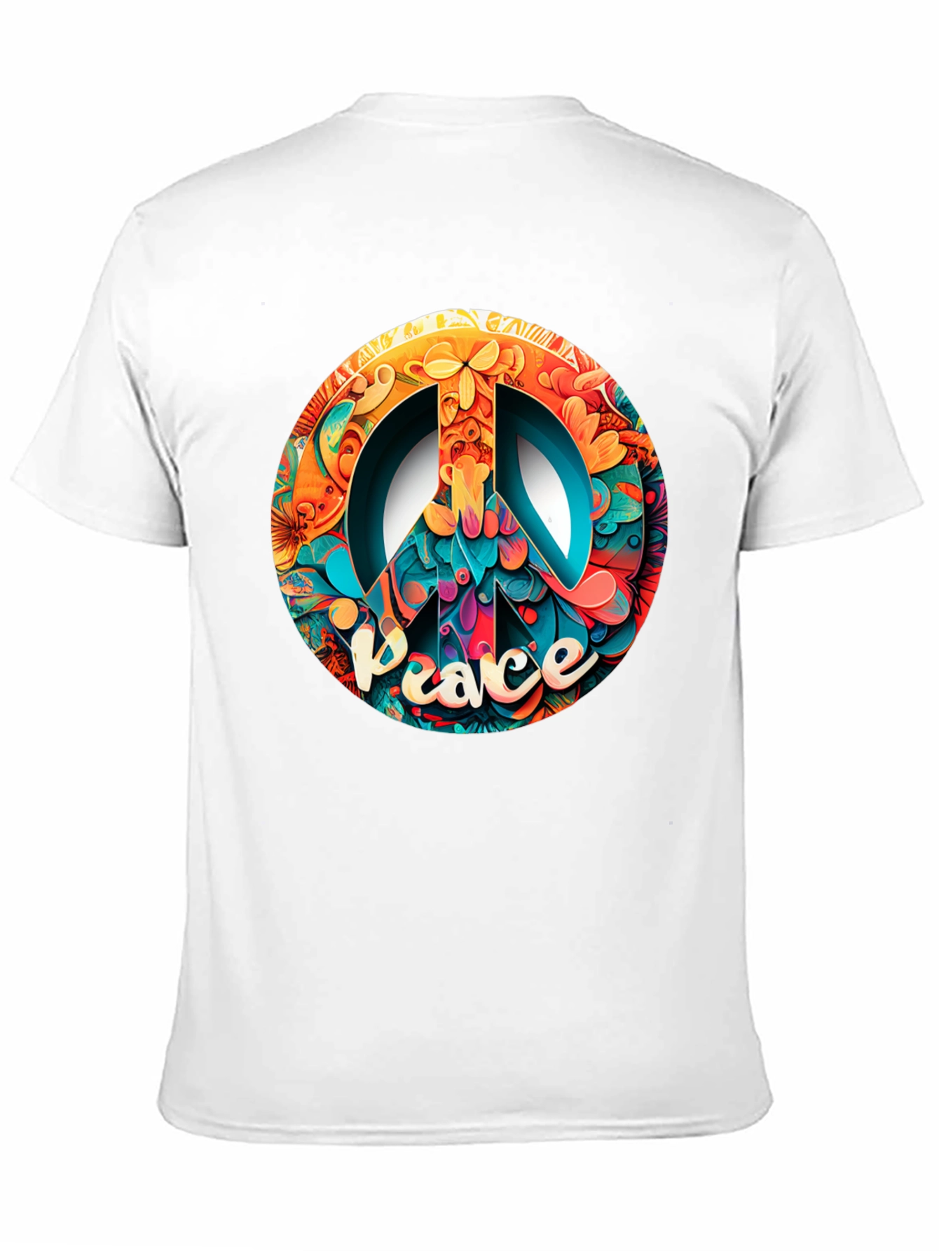 Peace Sign Graphic Black T-Shirt