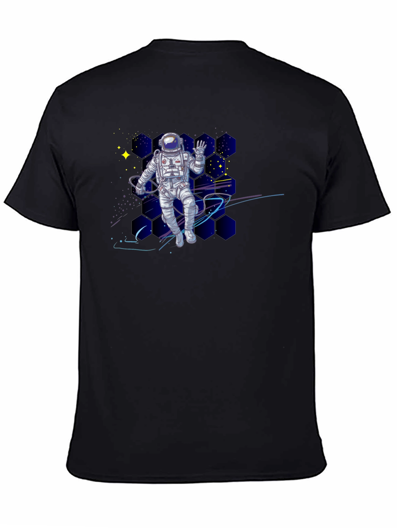Astronaut in Space Black T-Shirt