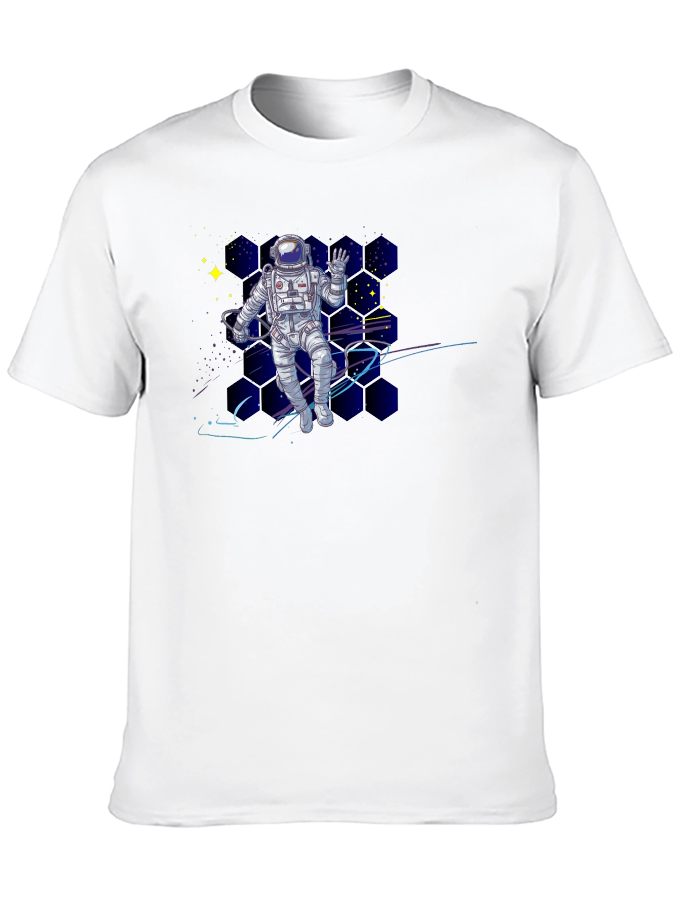 Astronaut in Space Black T-Shirt