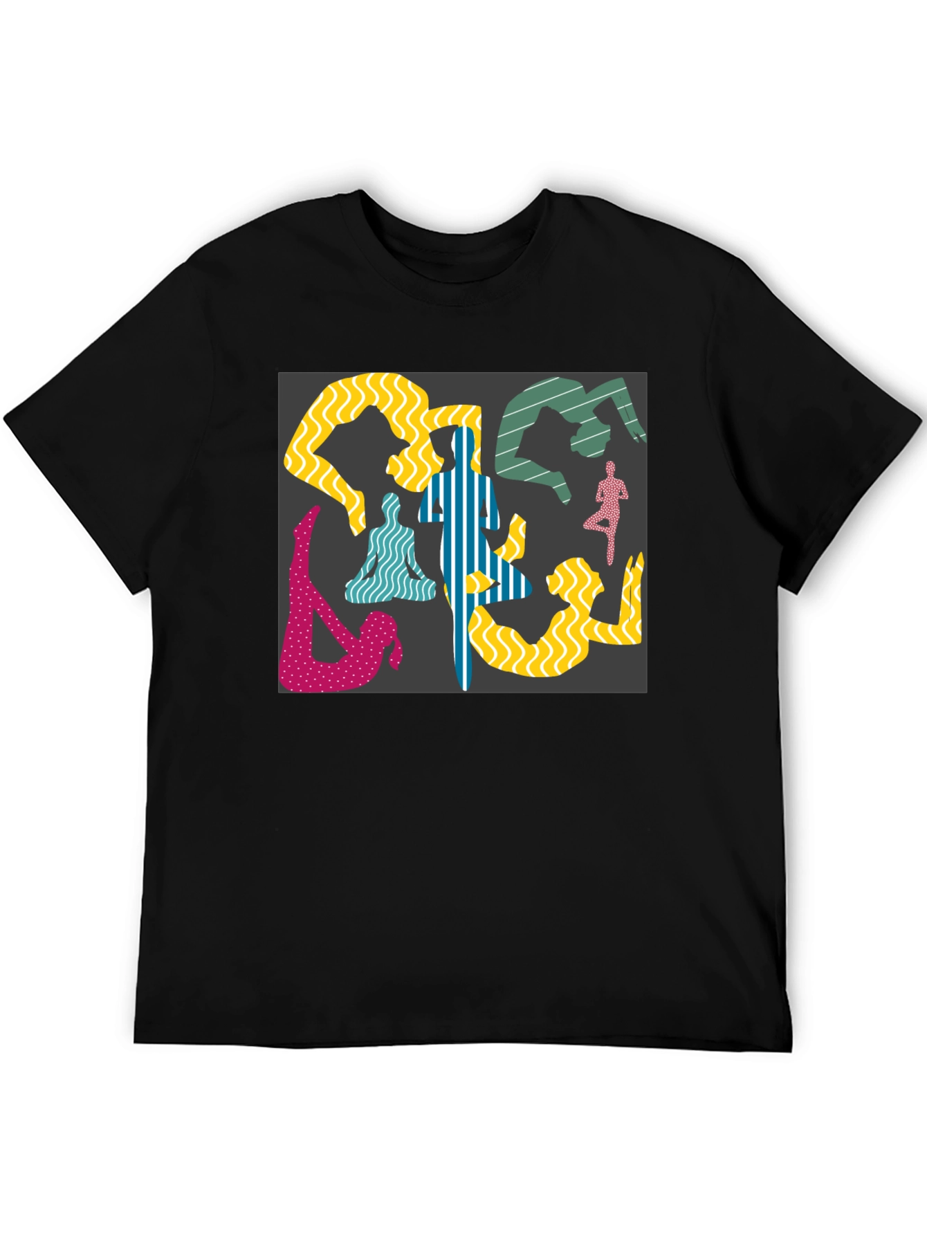 Yoga Pose Graphic Black Tee