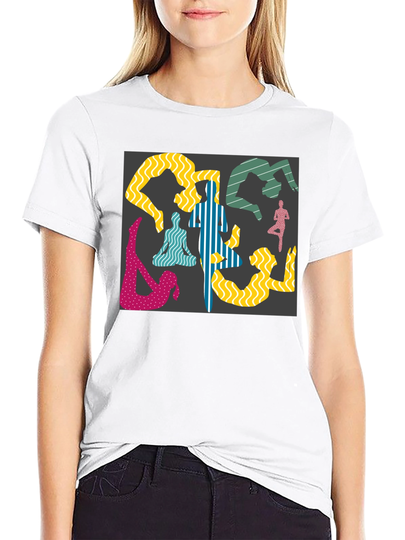 Yoga Pose Graphic Black Tee