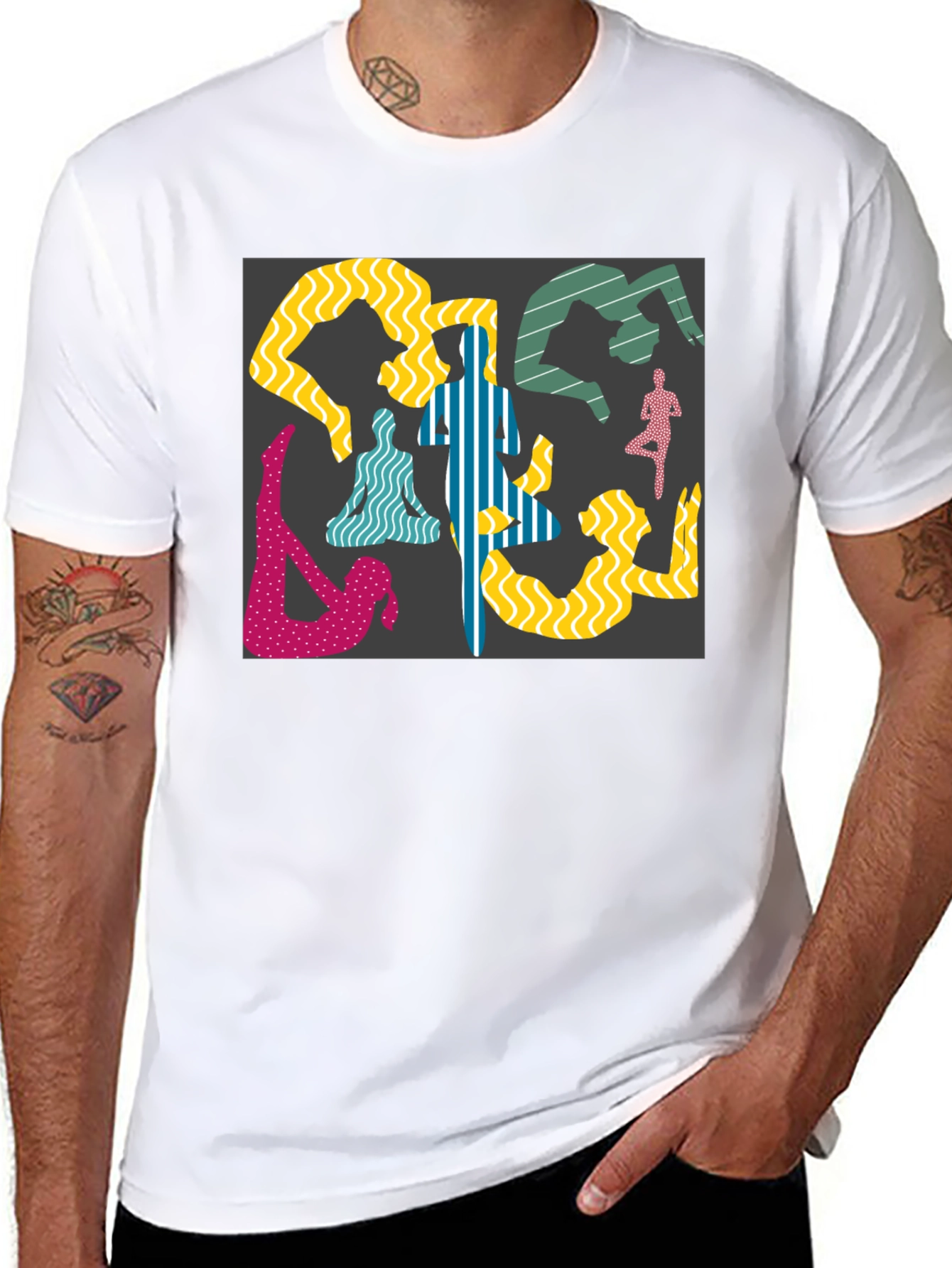 Yoga Pose Graphic Black Tee