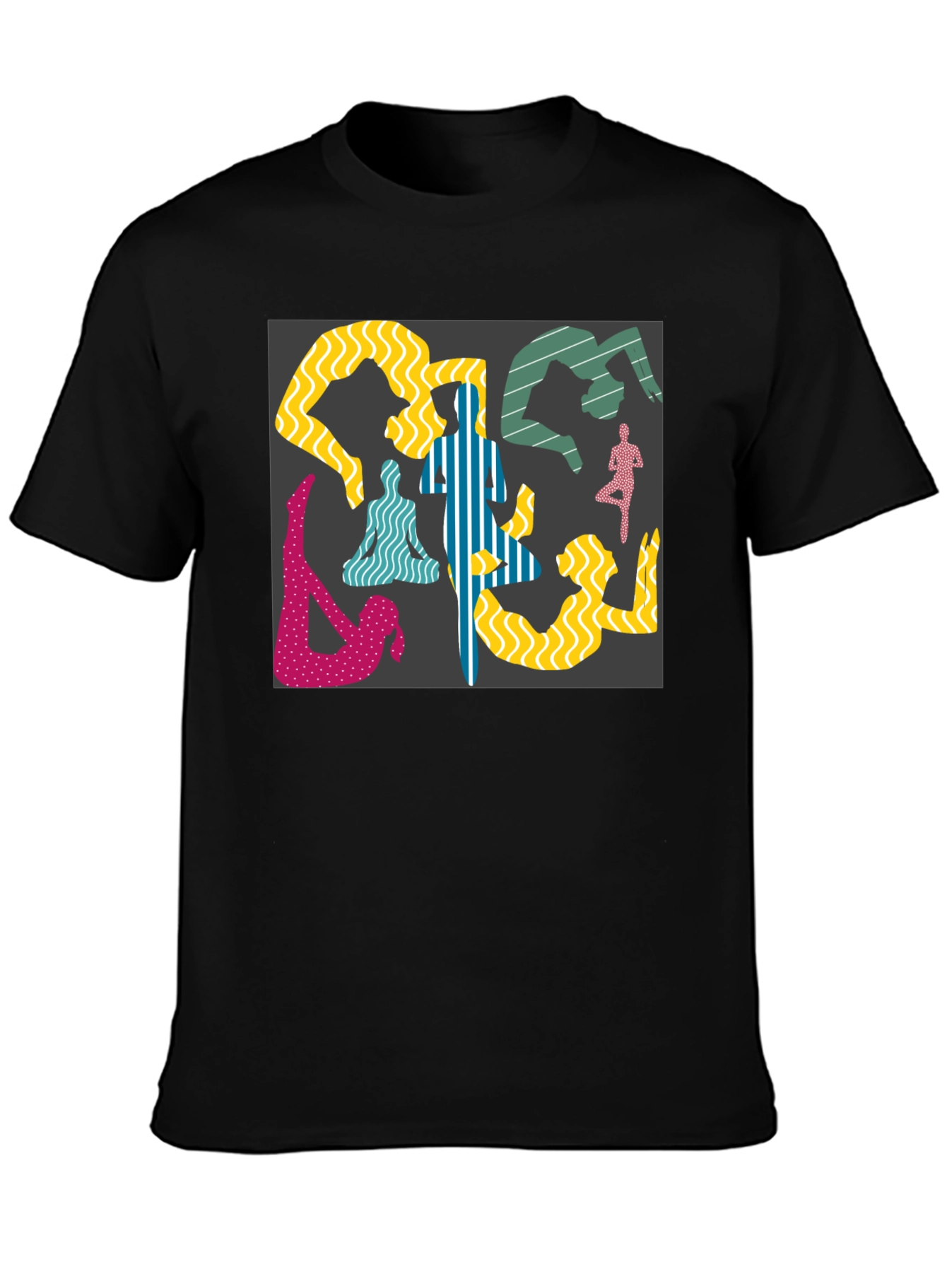 Yoga Pose Graphic Black Tee