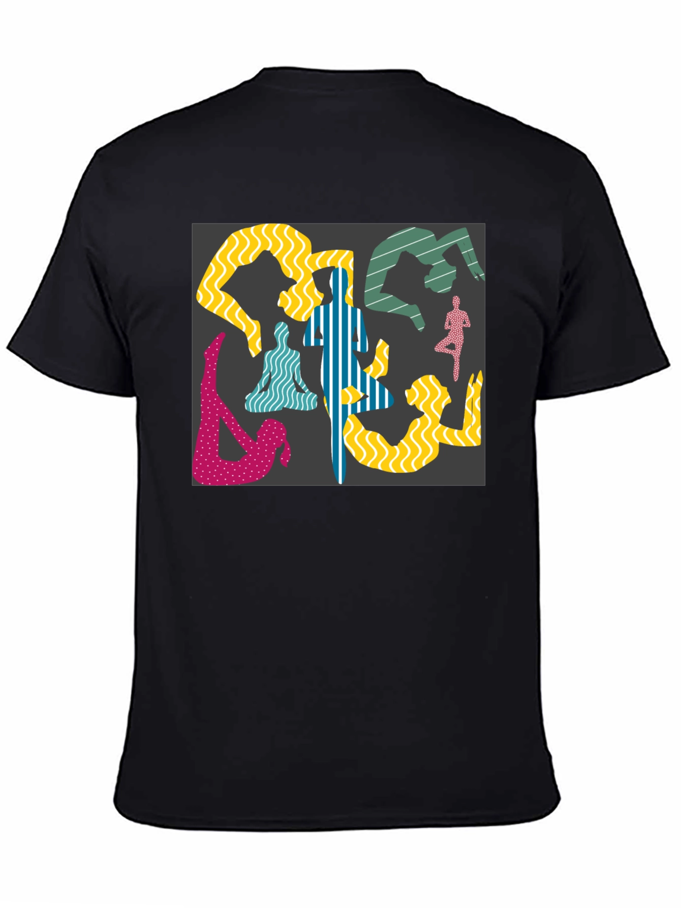 Yoga Pose Graphic Black Tee