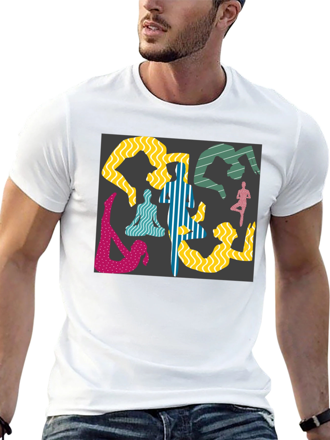 Yoga Pose Graphic Black Tee