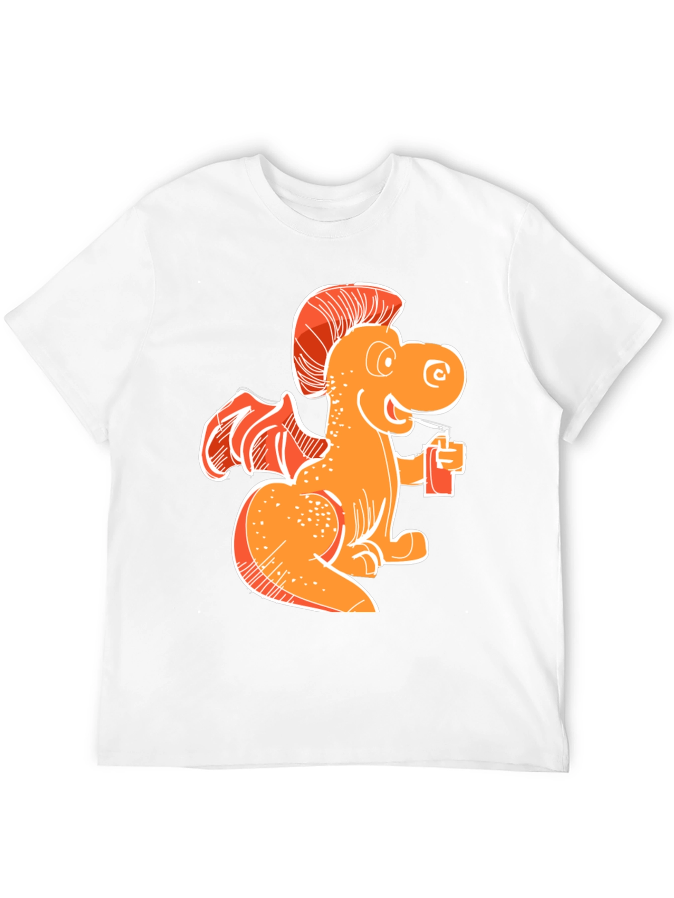Orange Dragon Drinking Soda T-Shirt
