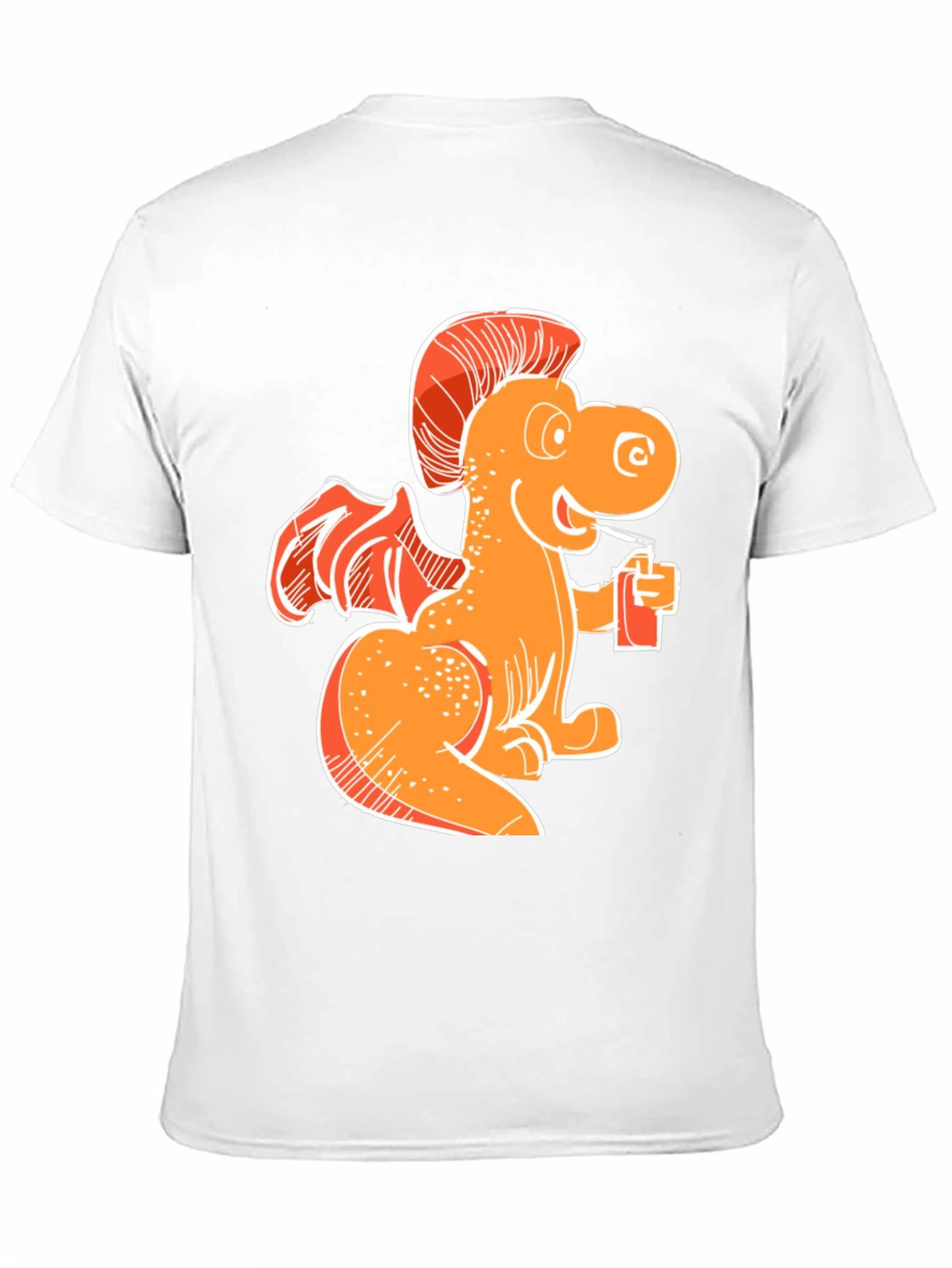 Orange Dragon Drinking Soda T-Shirt